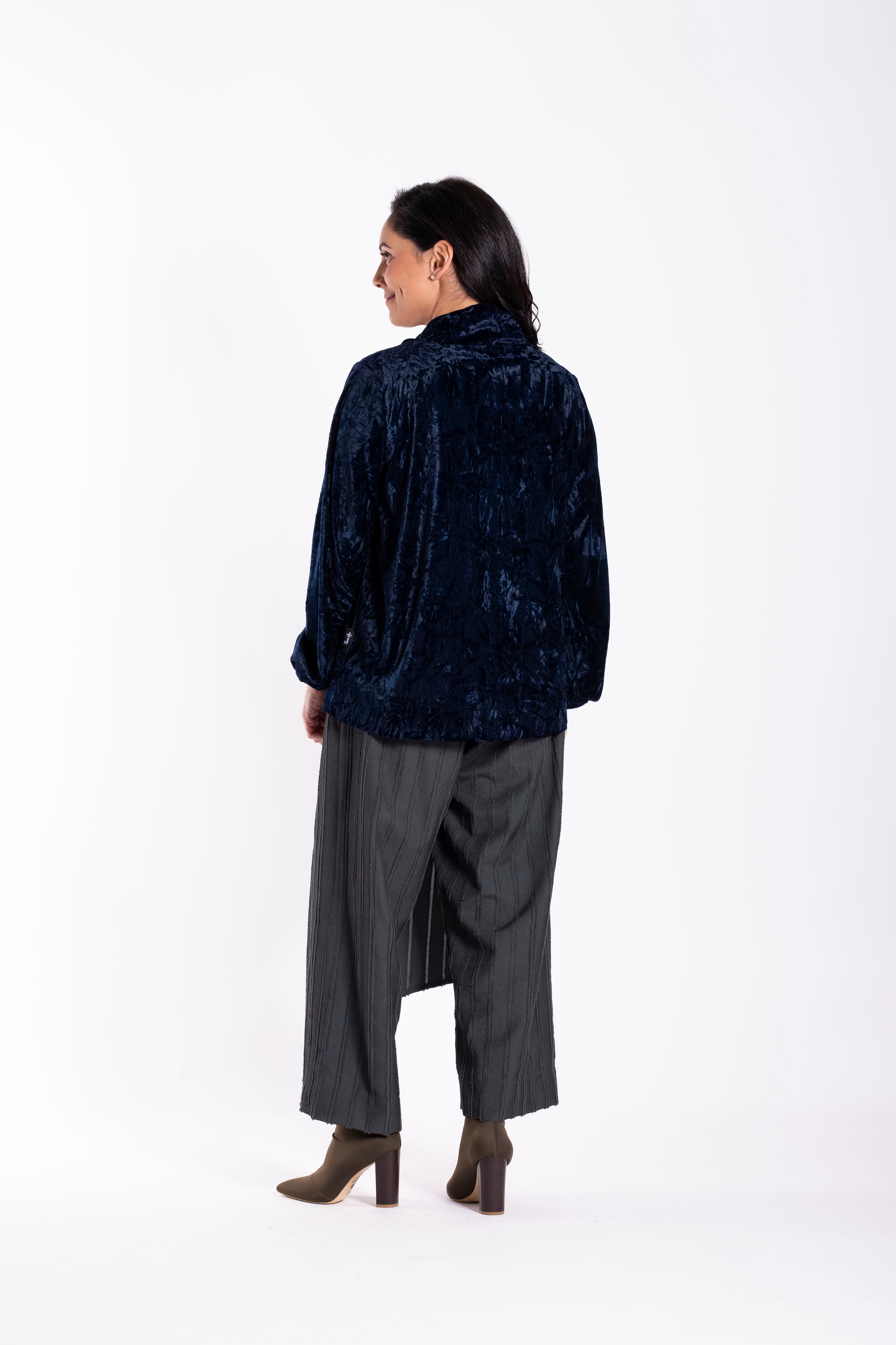 Drape Top Lux Crushed Navy Velvet