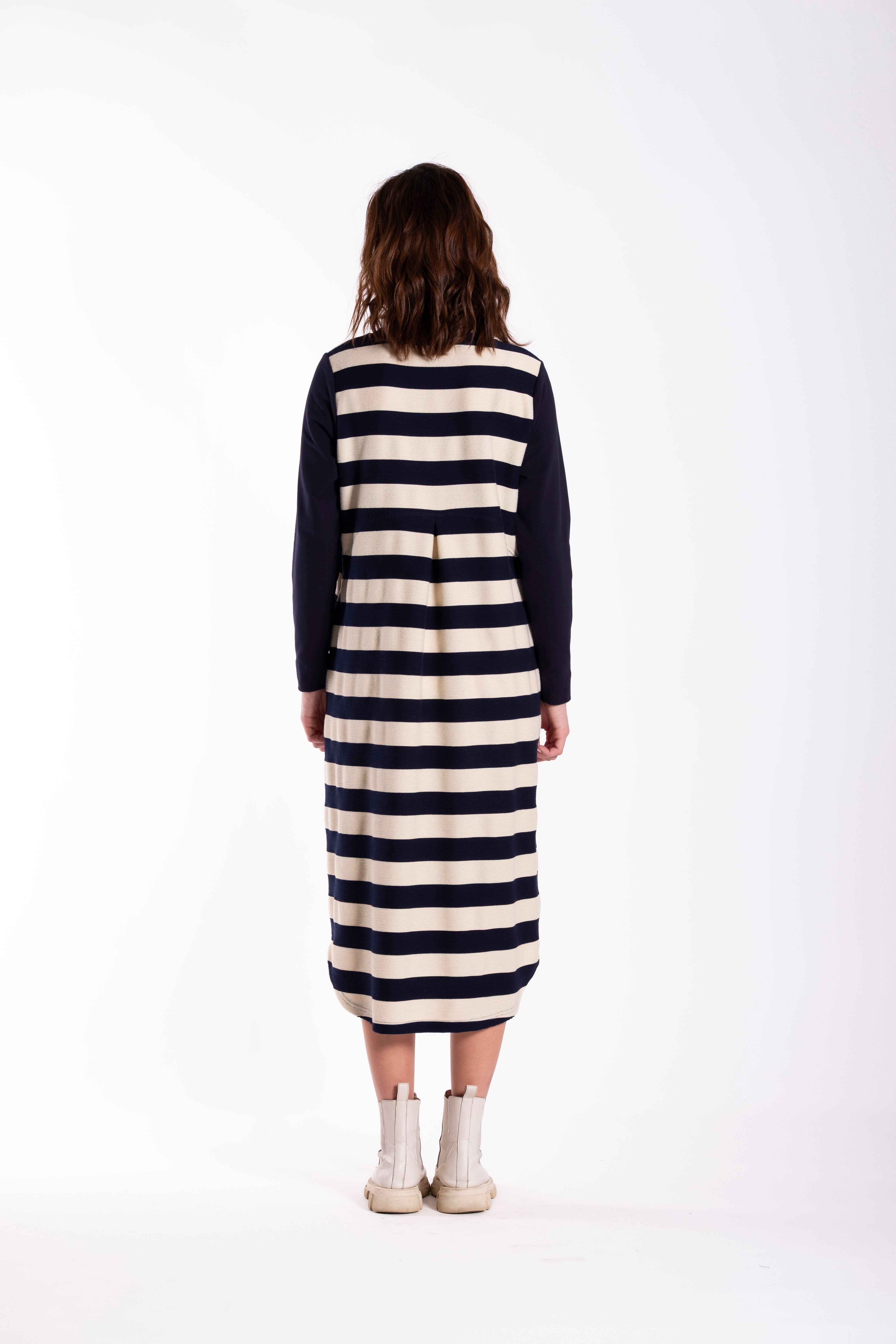 Simone Dress Zebra Crossing Navy