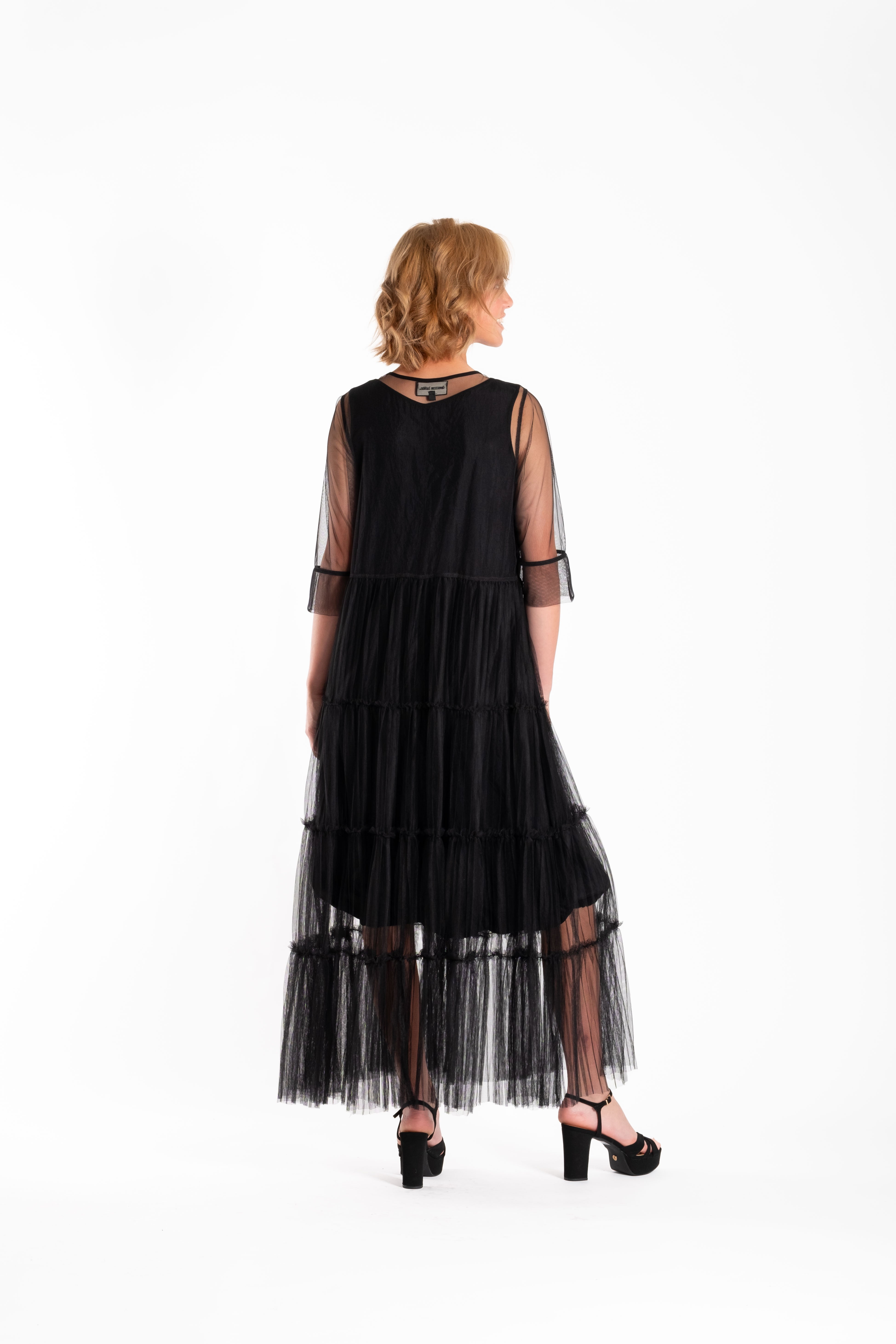 4 Tiered Dress Black