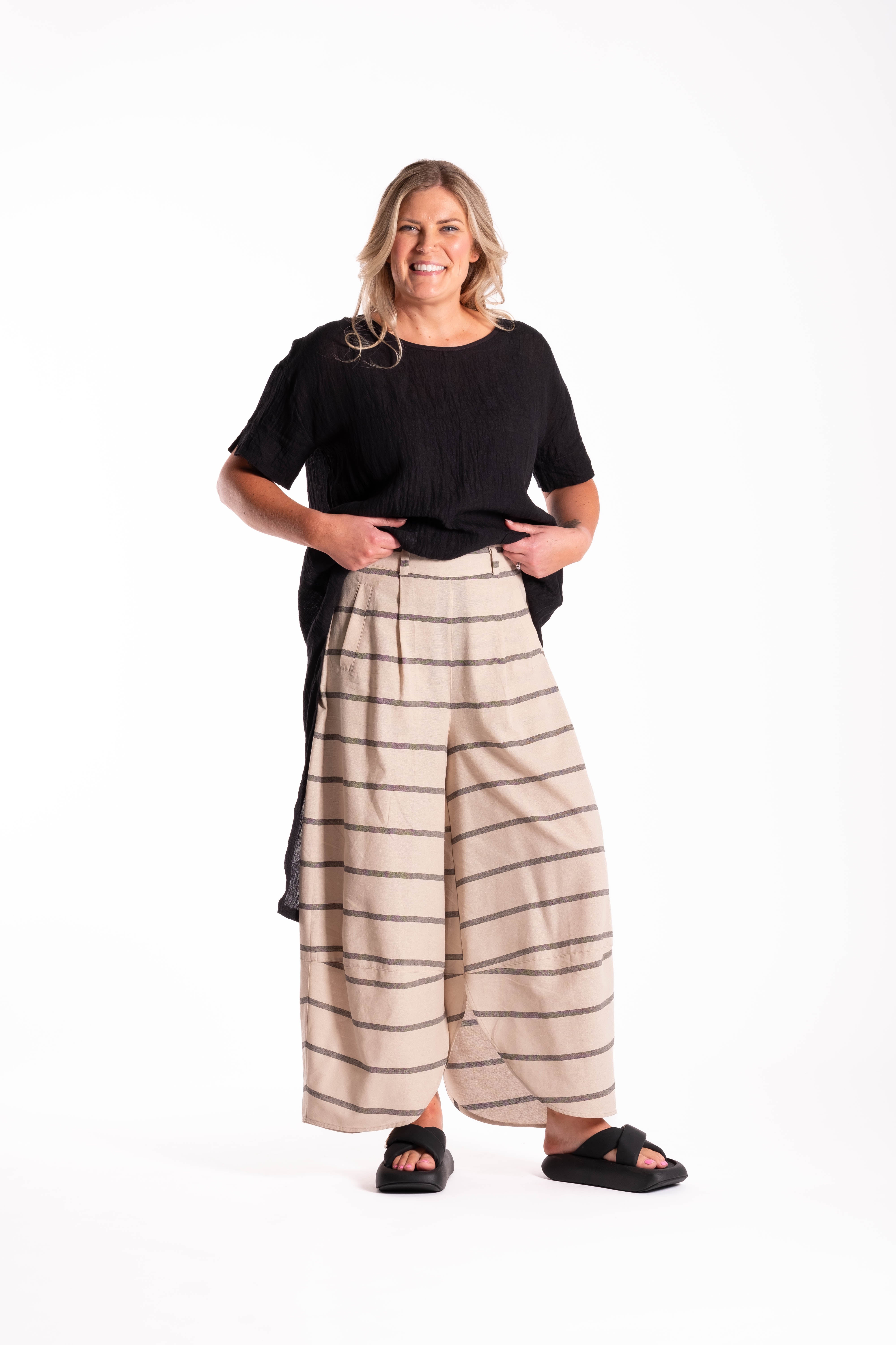 Apartmento Pants Flat White Stripe