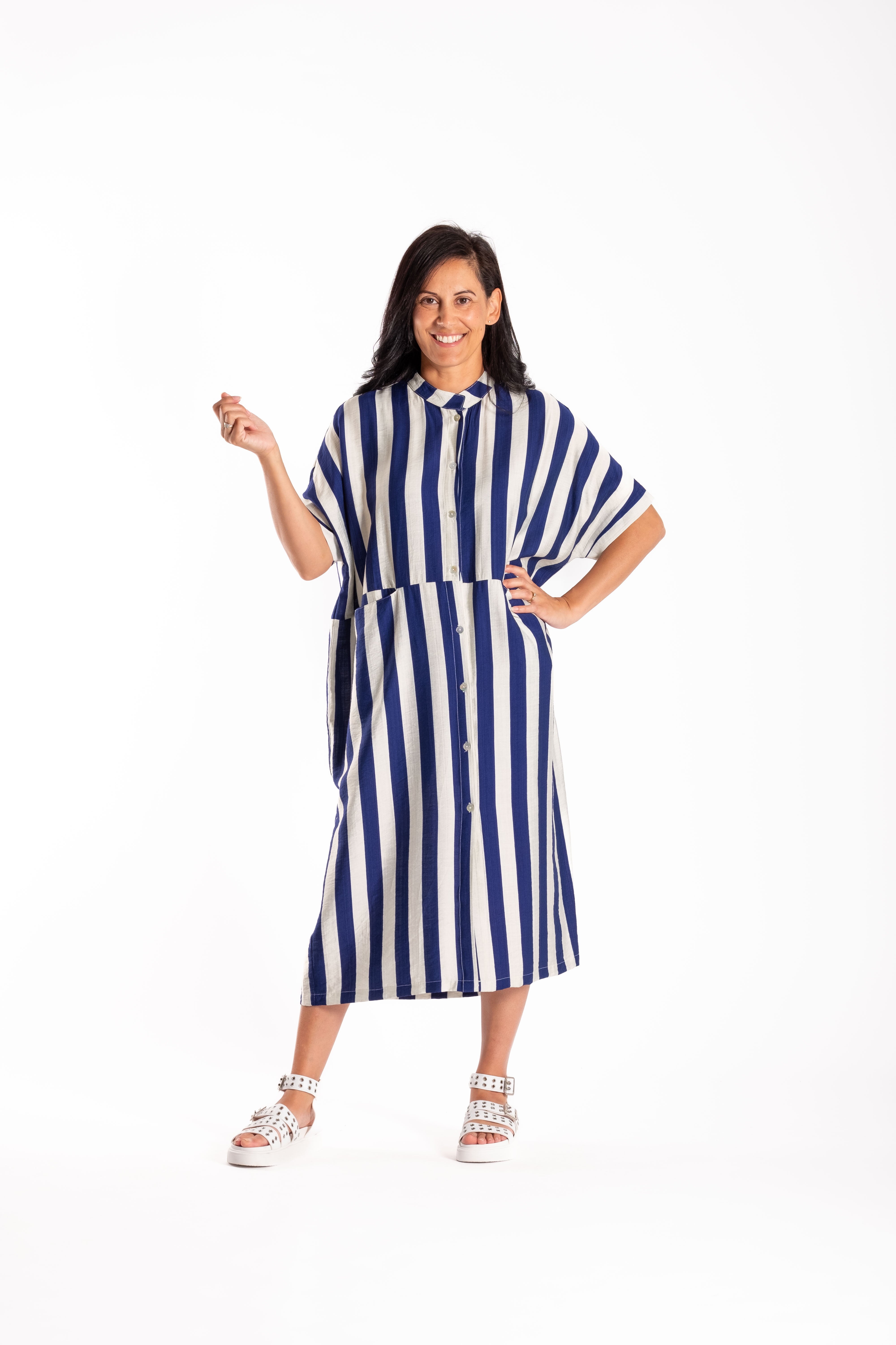 Jayde Dress Blue/White Stripe