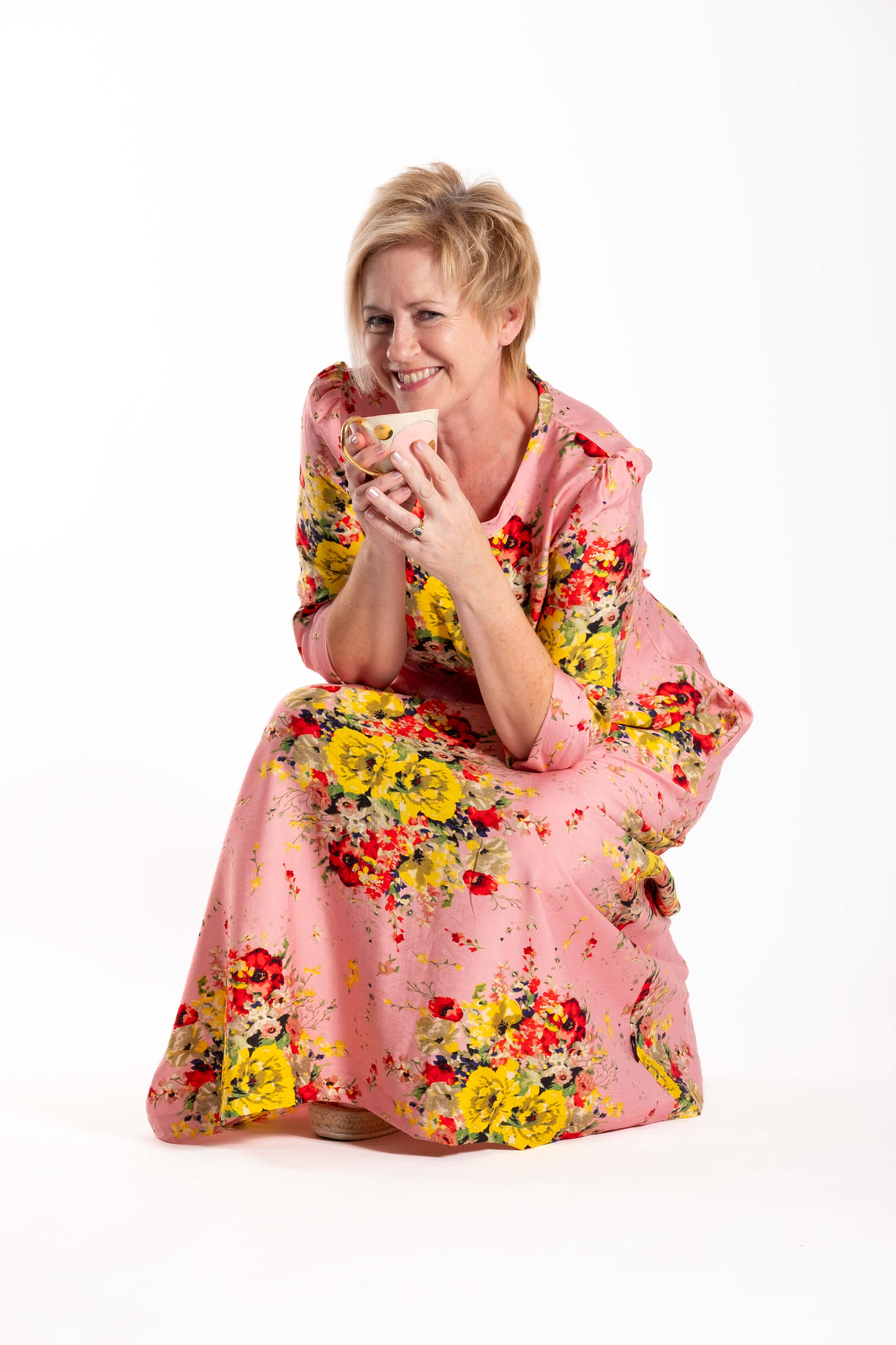 Pleated Dress Luminous Florals