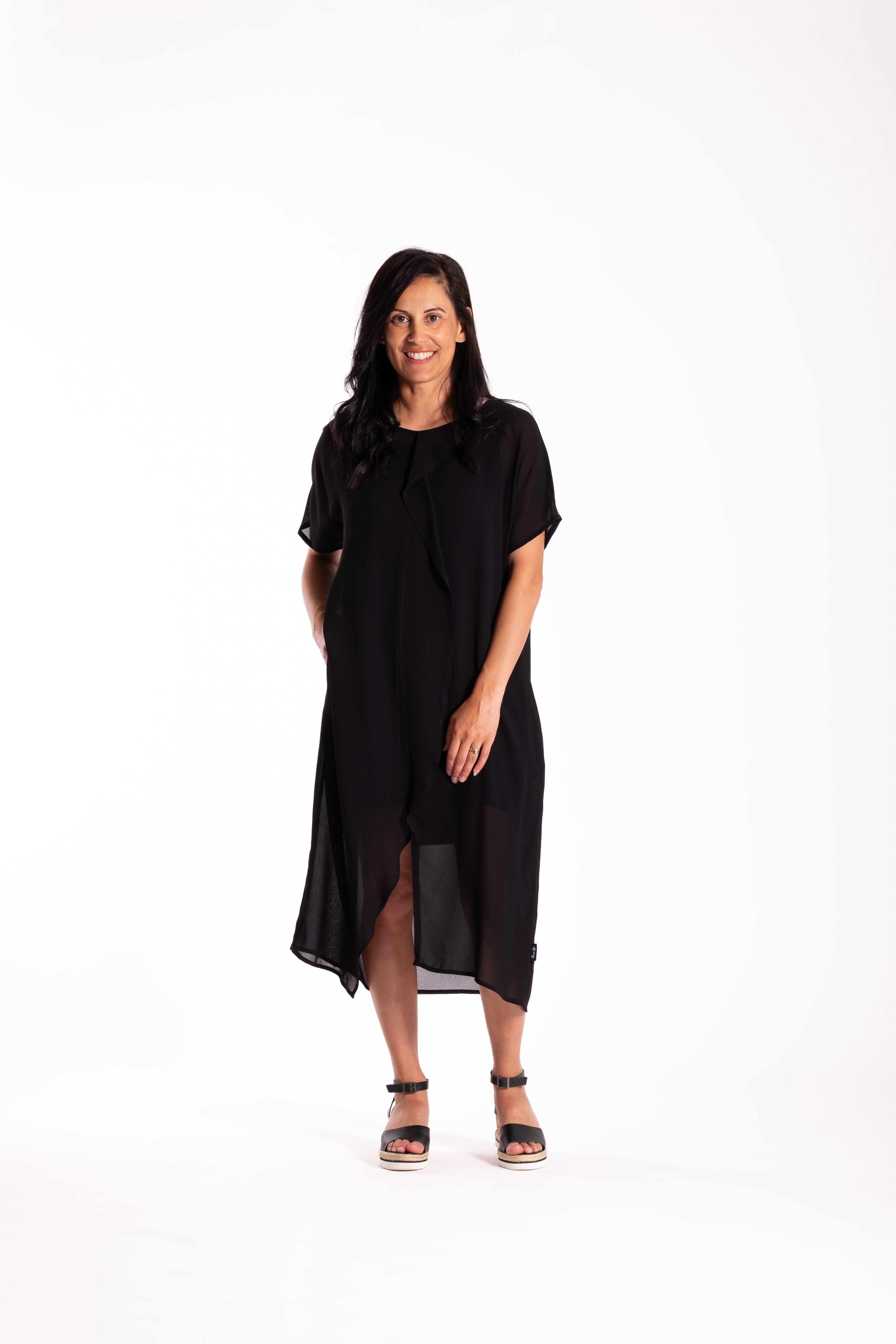 Impressions Dress Black Viscose