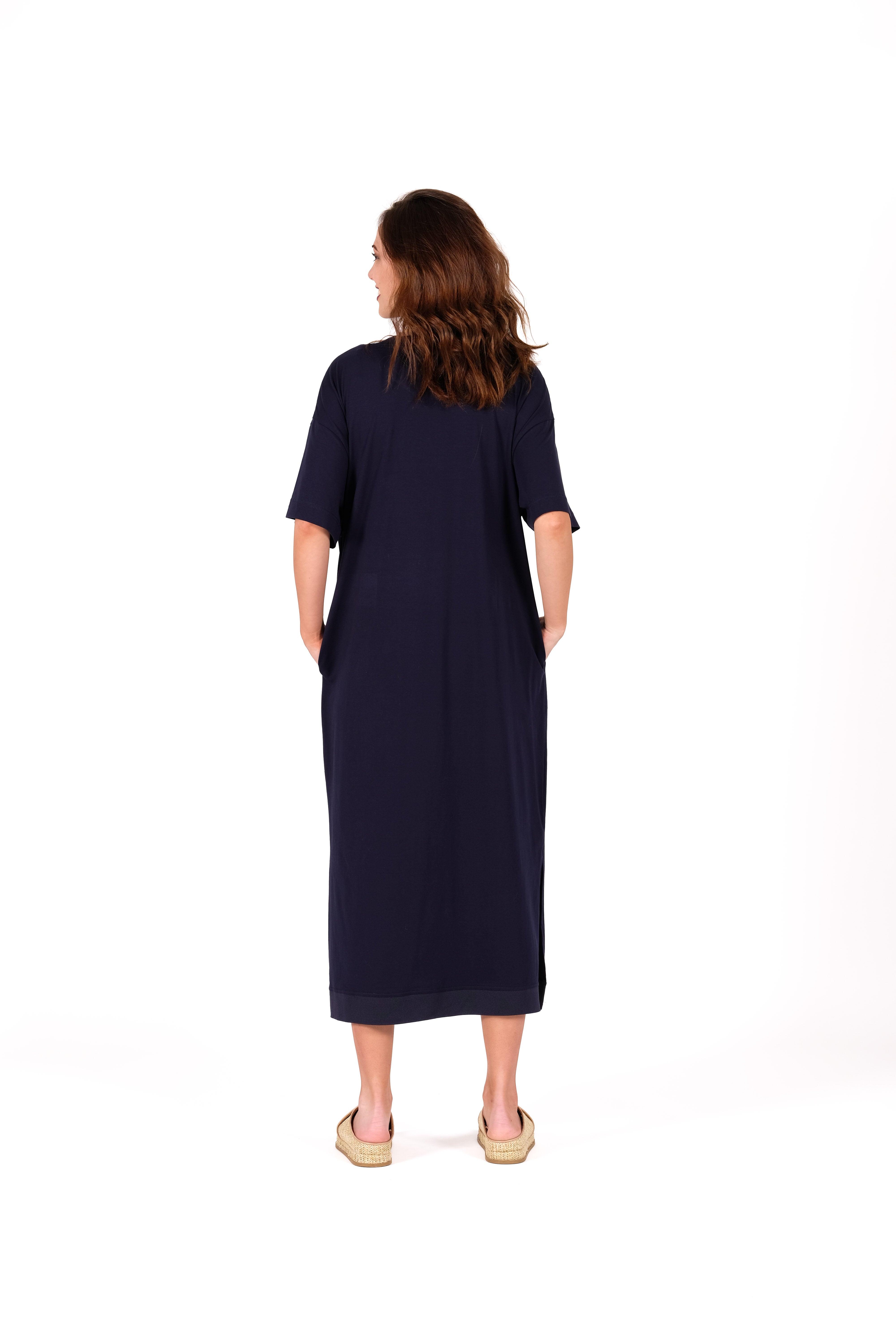 Evie Dress Navy Flower