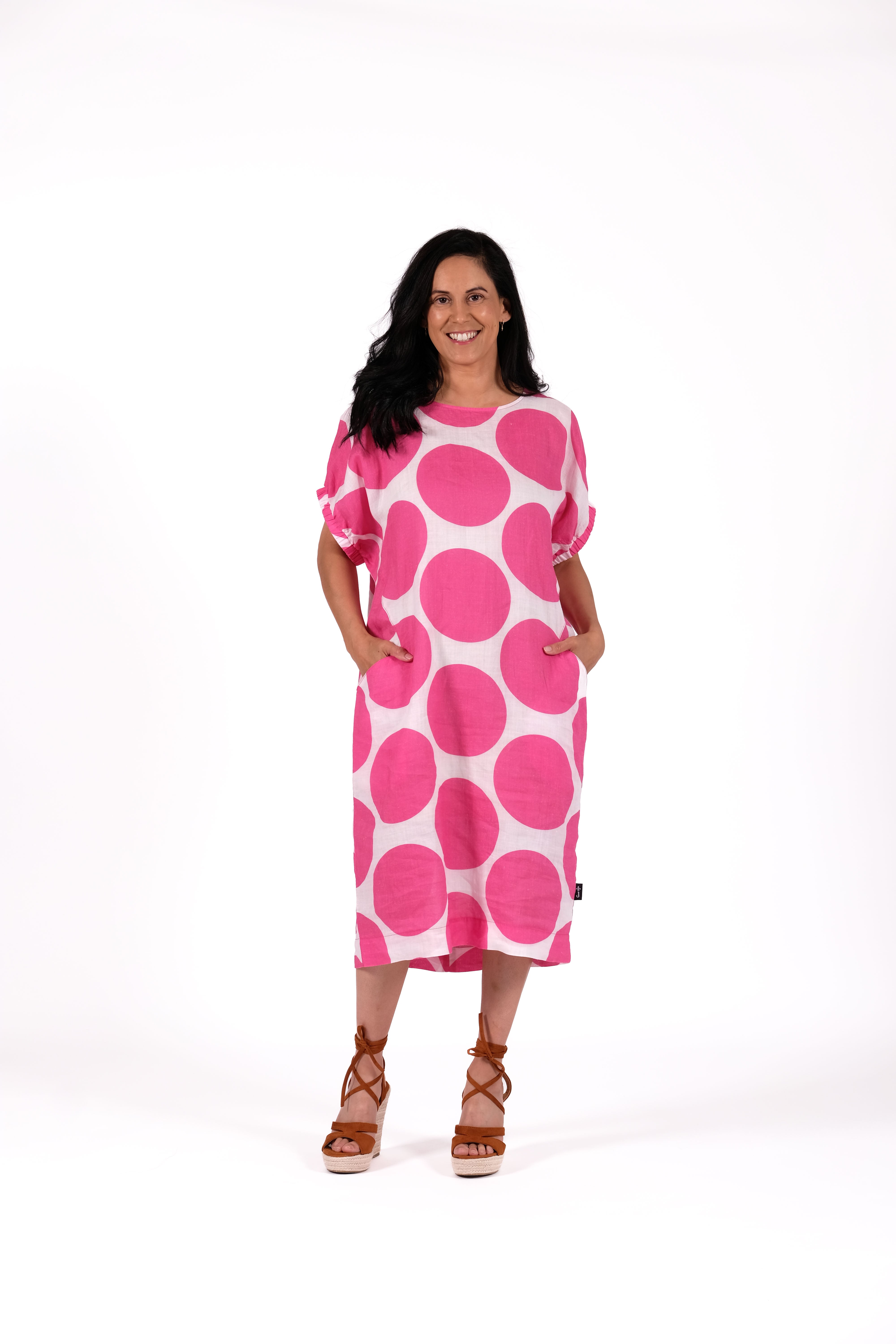 Sofia Dress Pink Spot