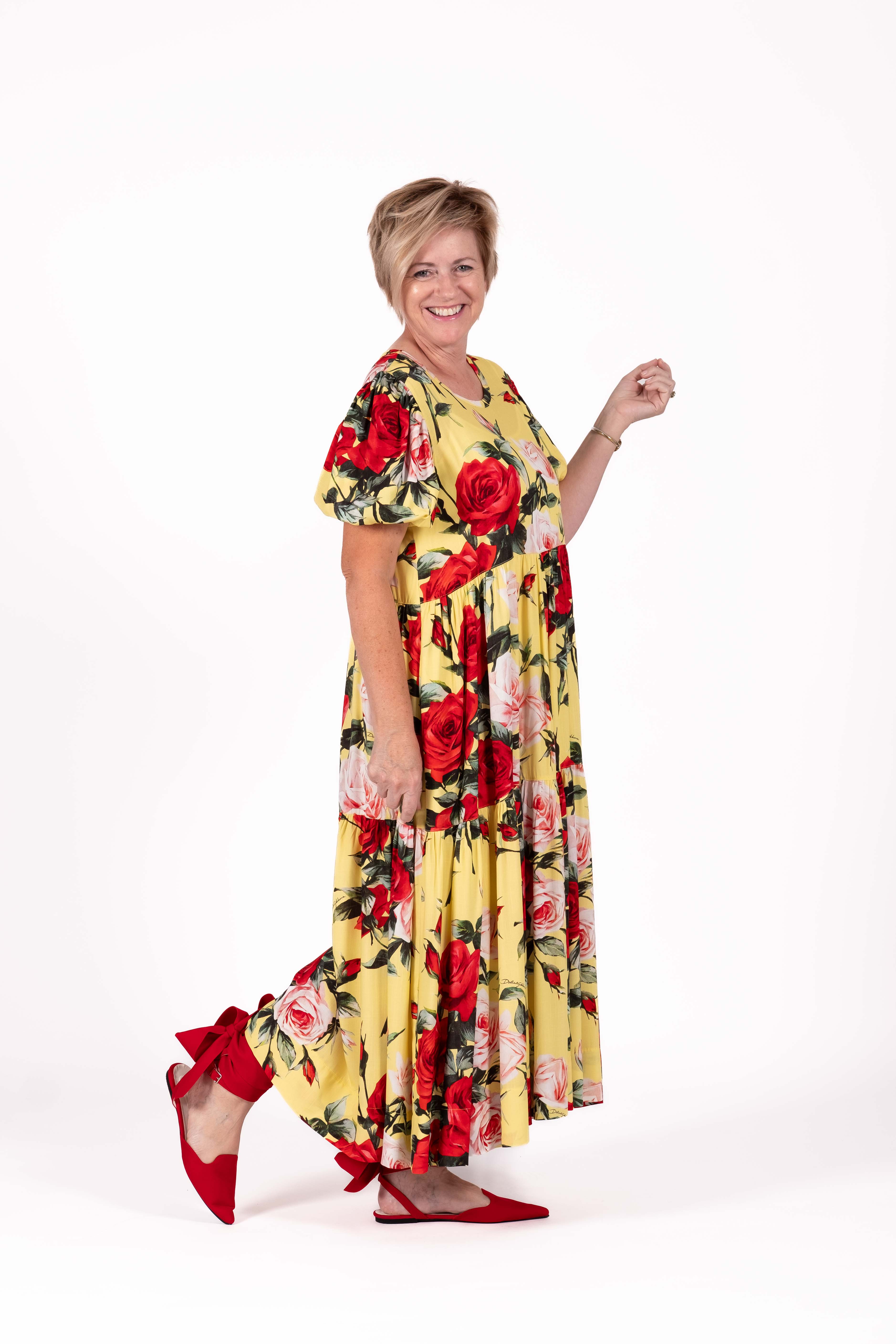 Tiered Dress Sunlight Rose