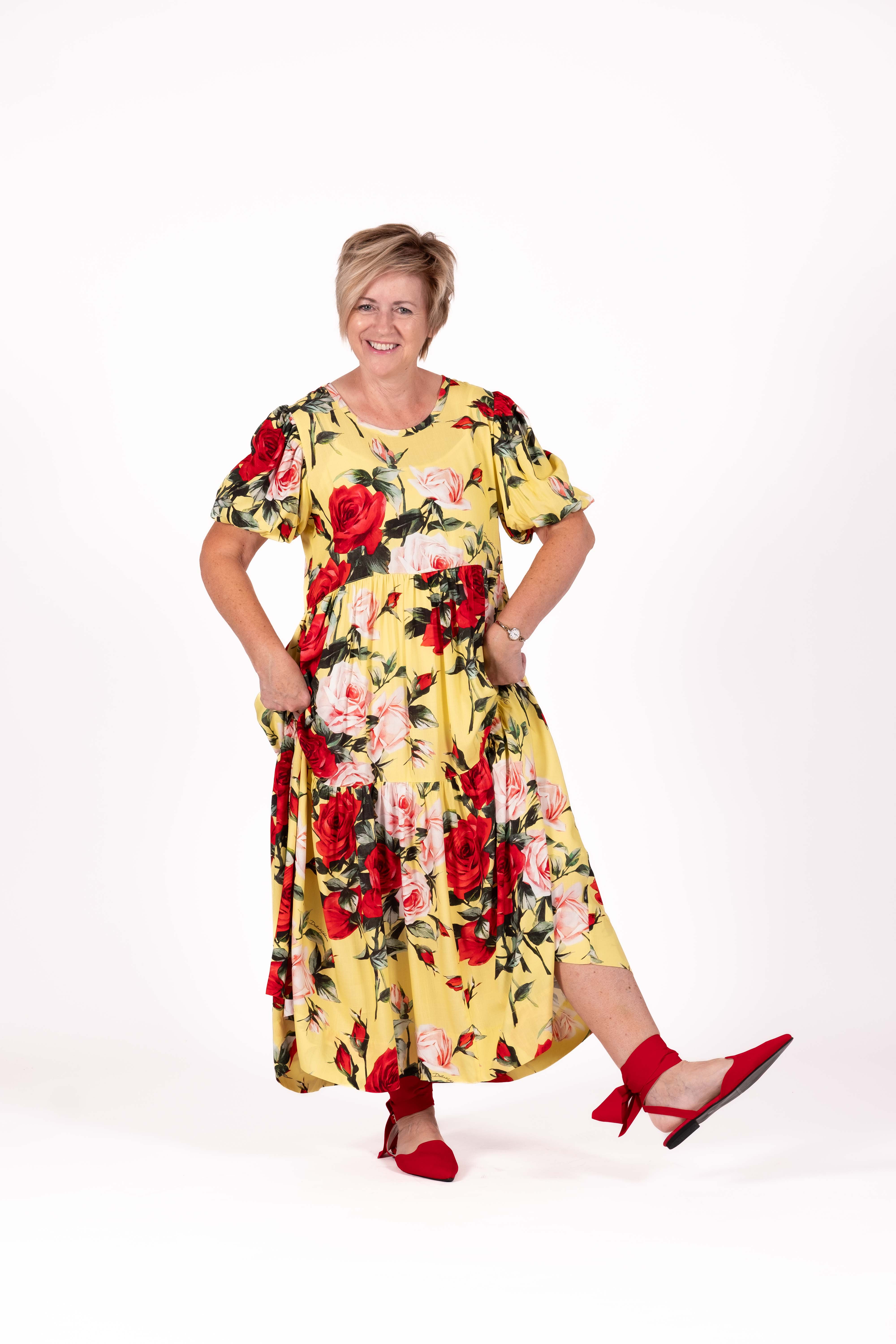 Tiered Dress Sunlight Rose