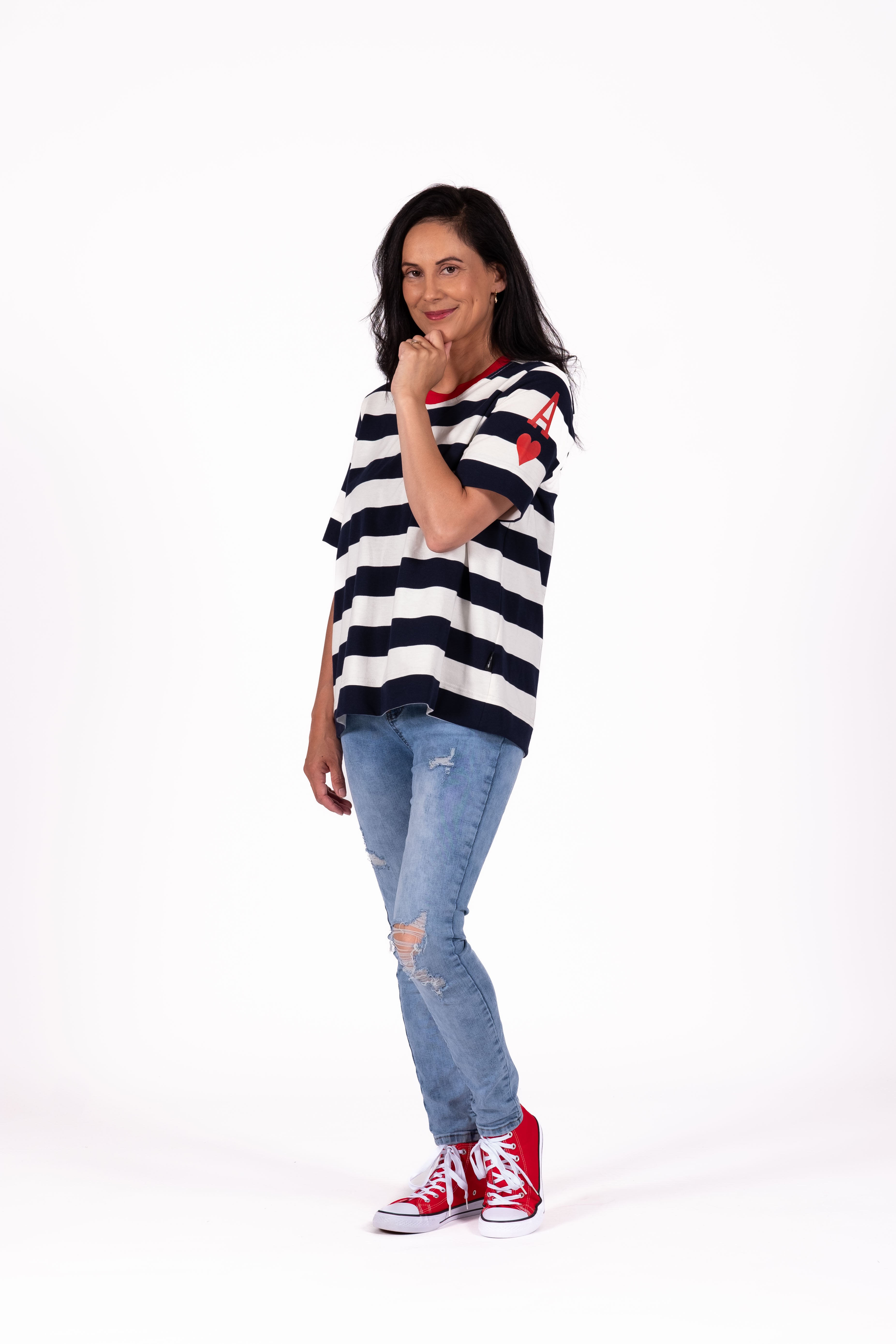 Basic Tee Navy Stripe
