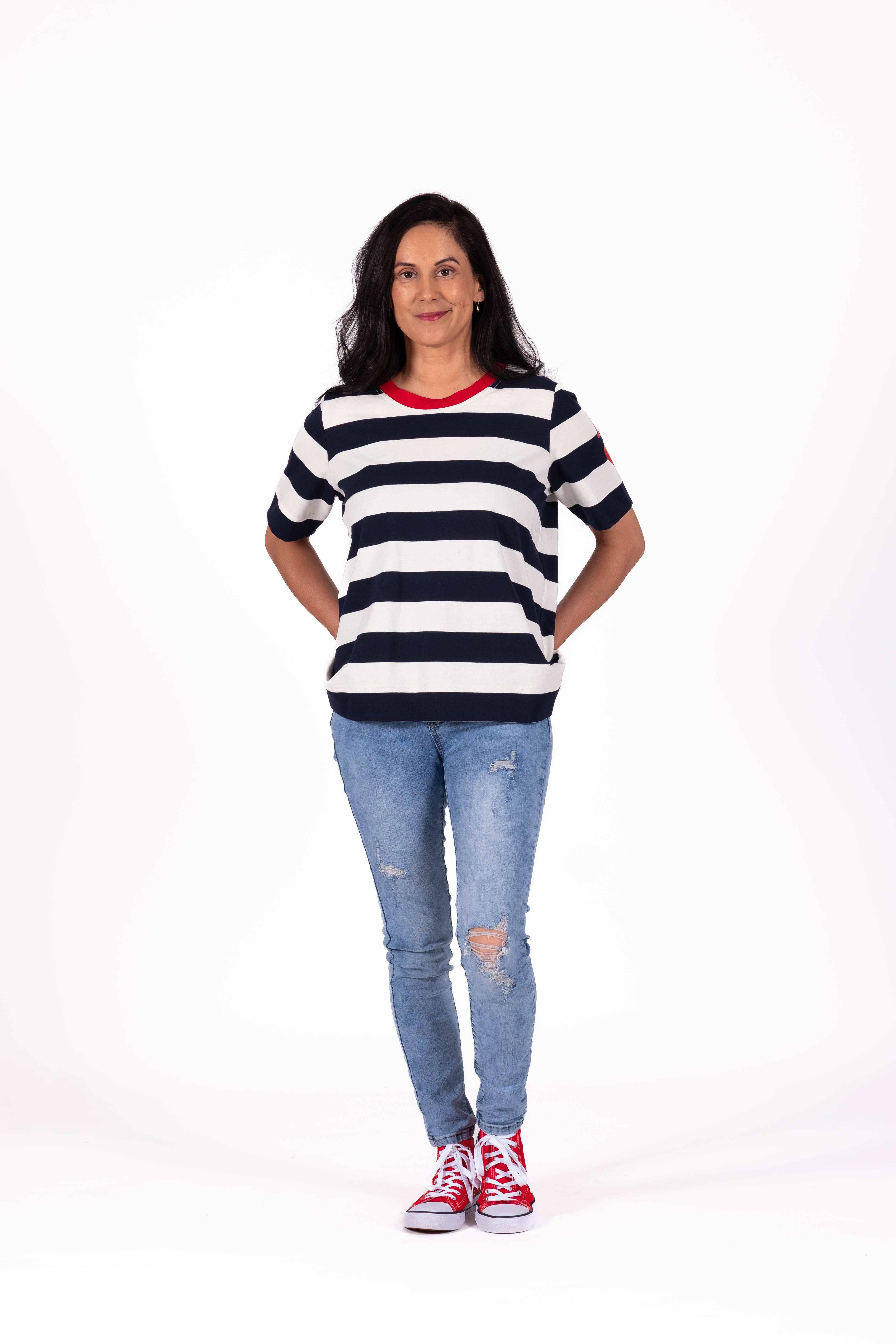Basic Tee Navy Stripe