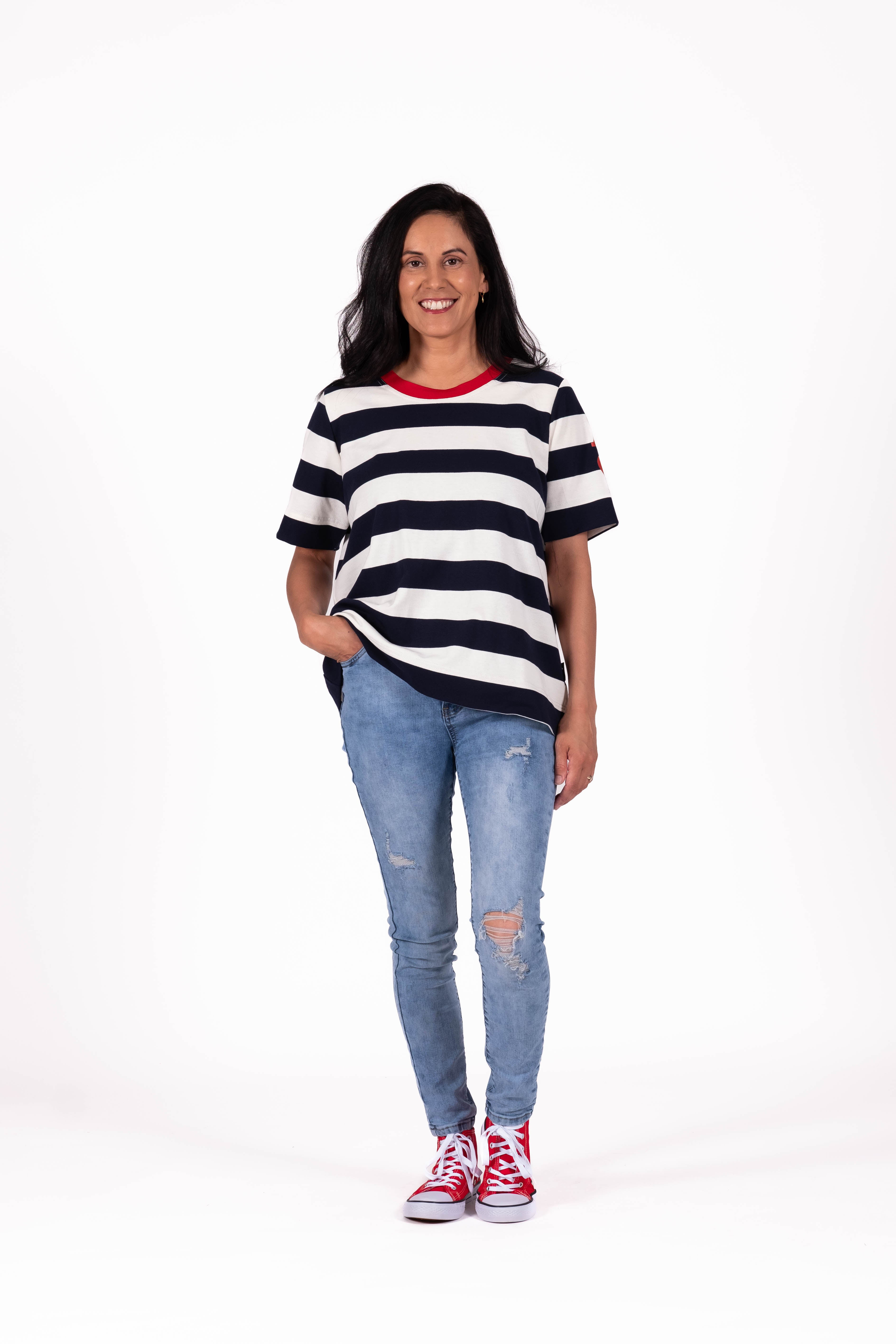 Basic Tee Navy Stripe
