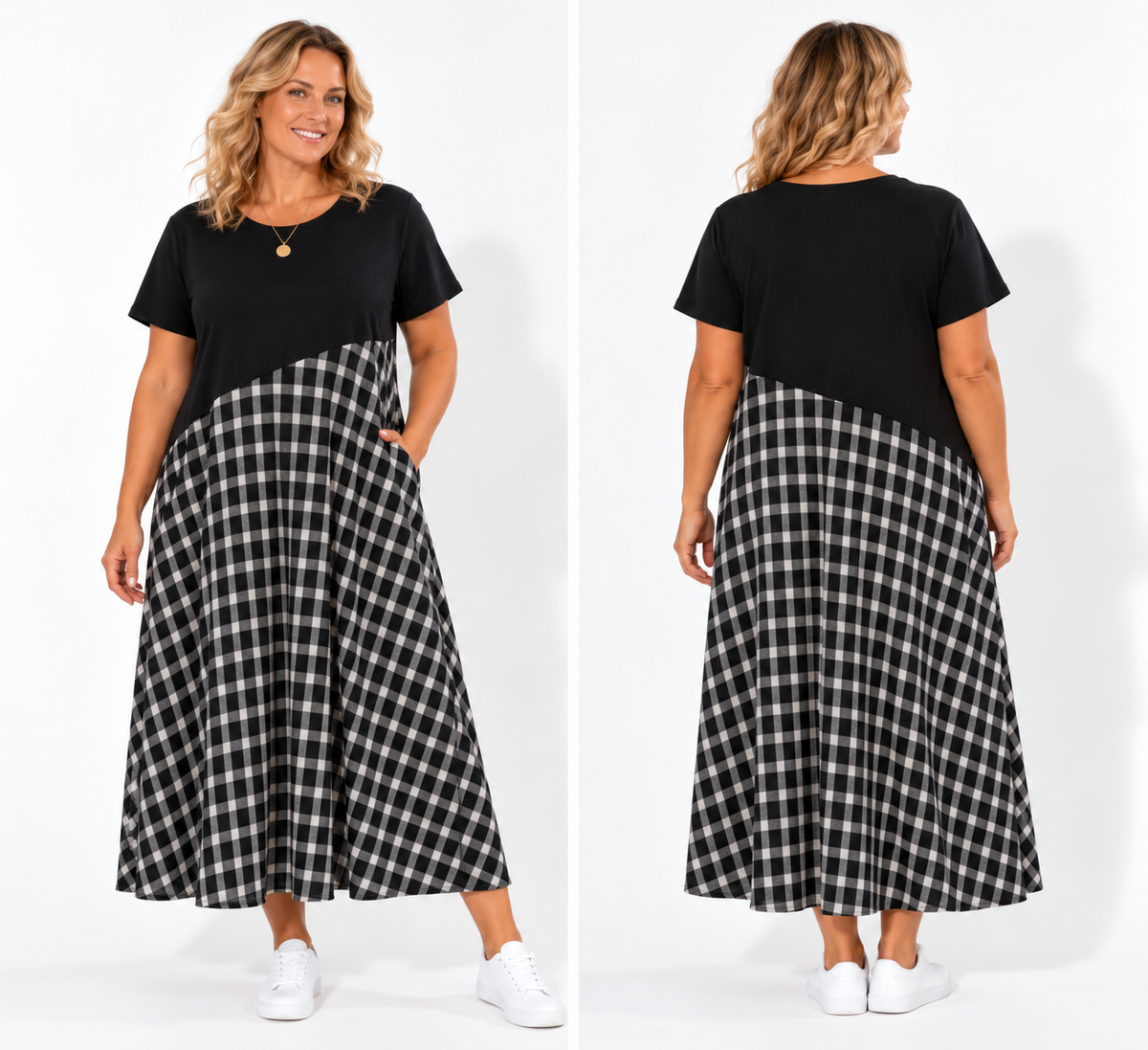 Brinley Dress Black & Plaid