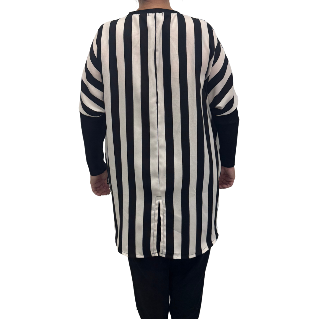 Relaxed Top White/Black Striped