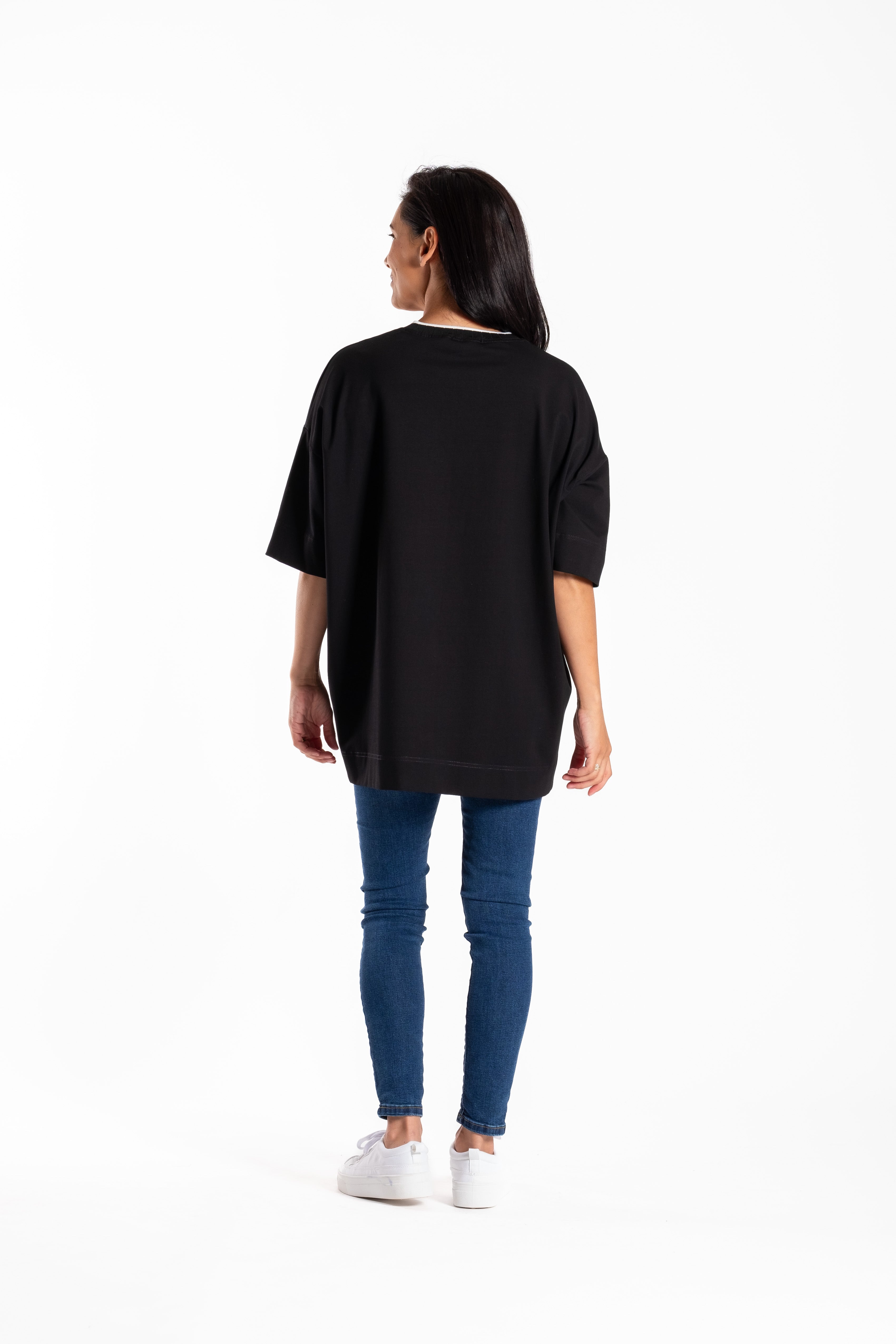 Jellicoe Box Tee Black Flower Pot