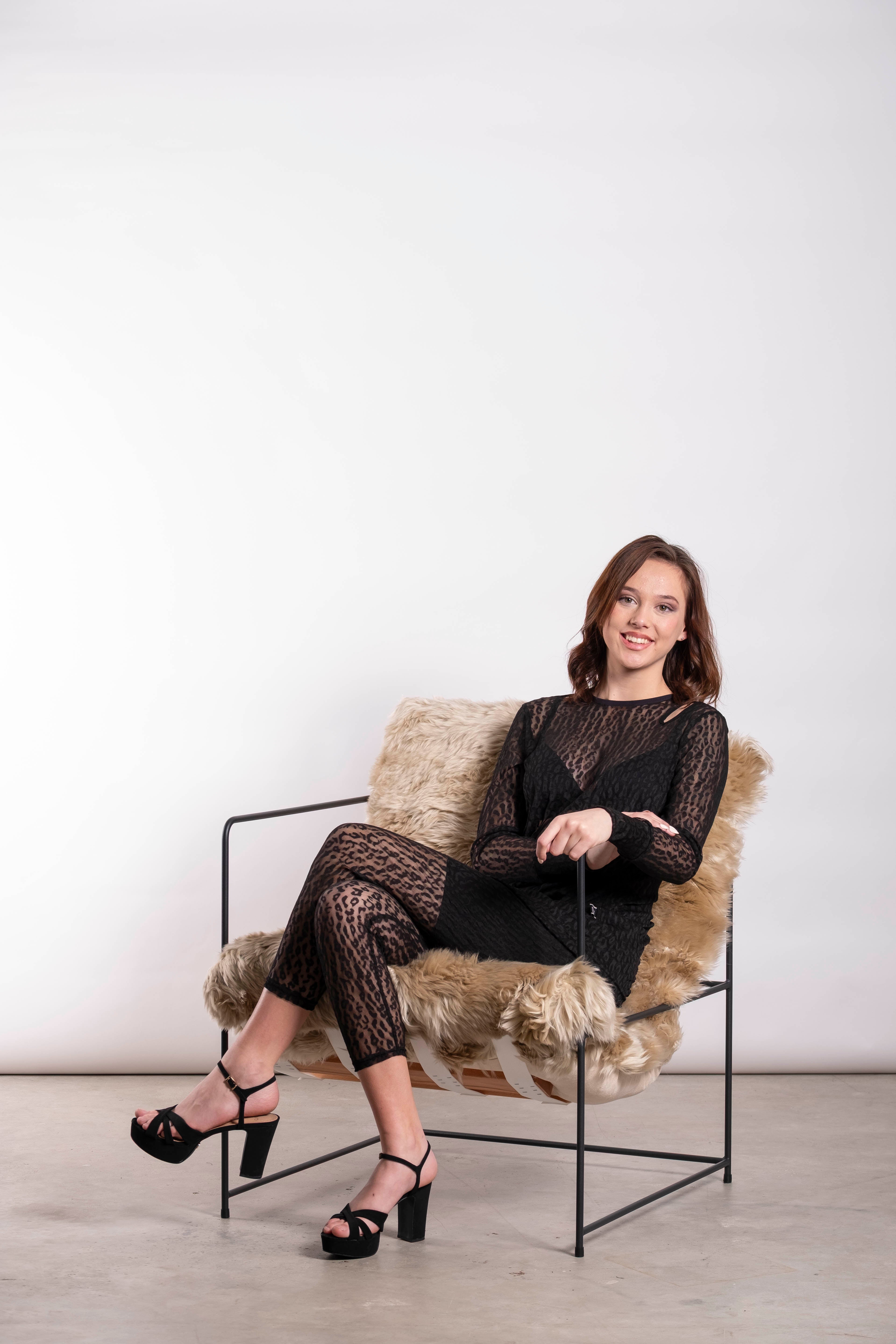 Leggings Noir Leopard