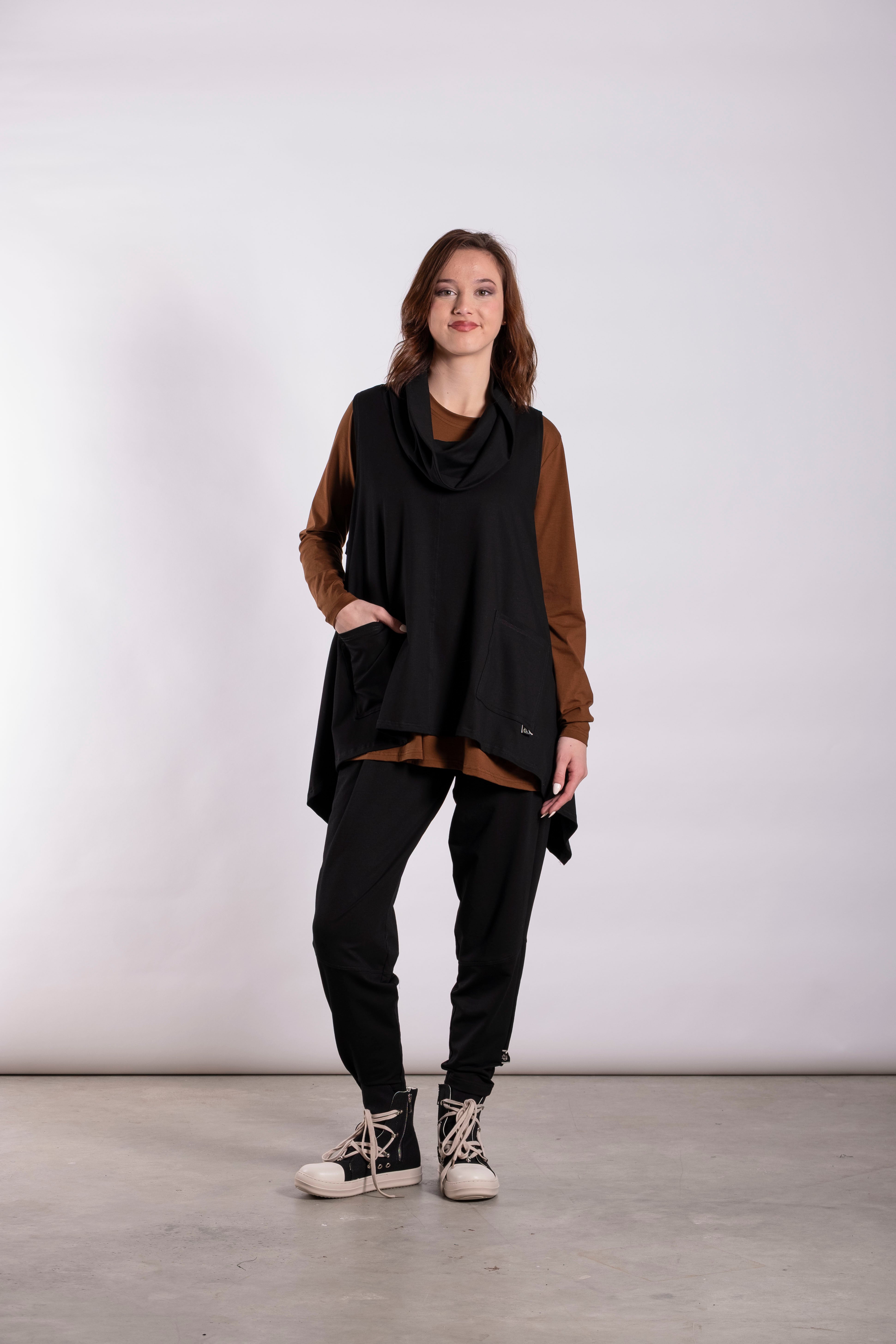 Cowl Vest Noir - Onesize