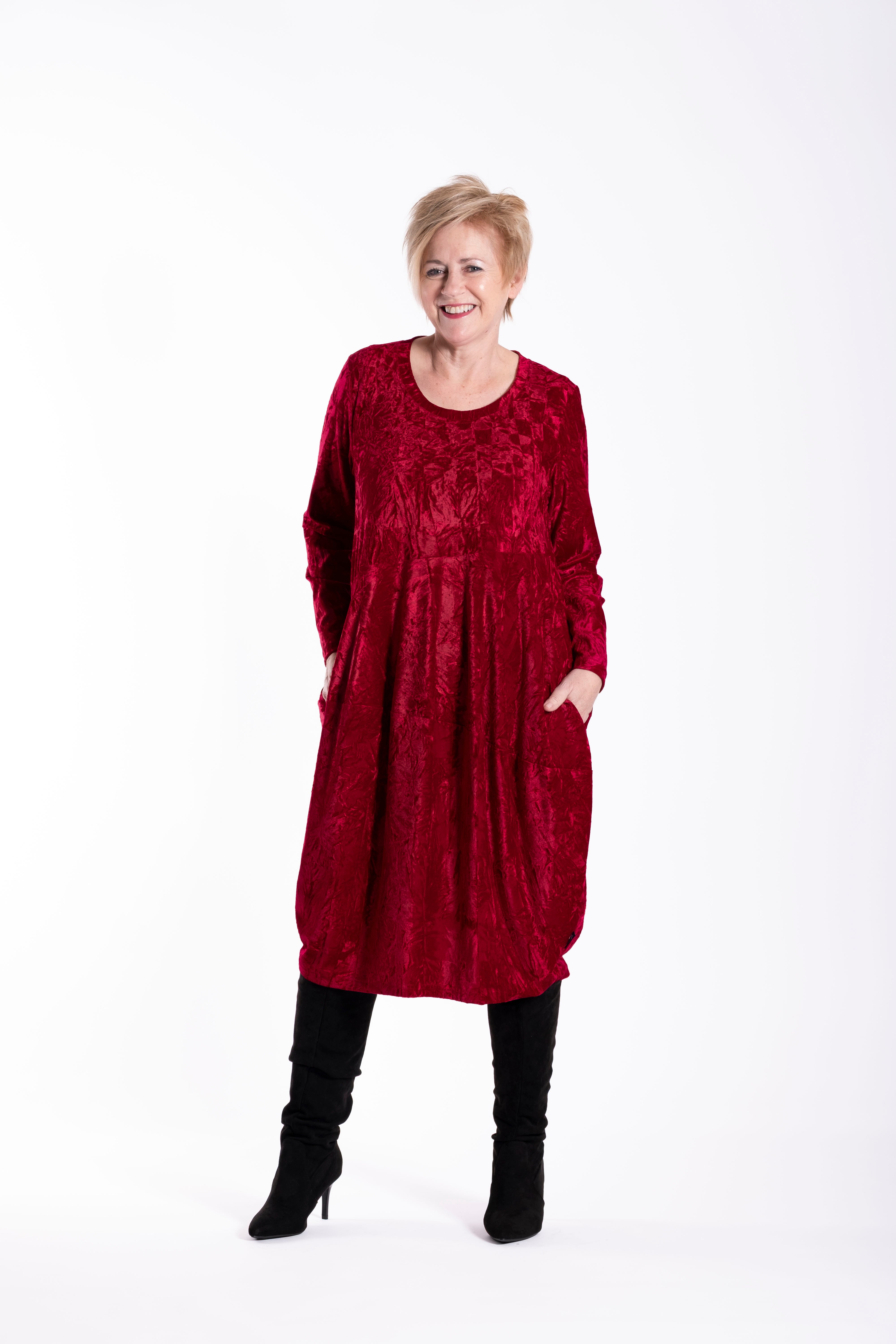 Chelsie Dress Lux Crushed Wine Velvet