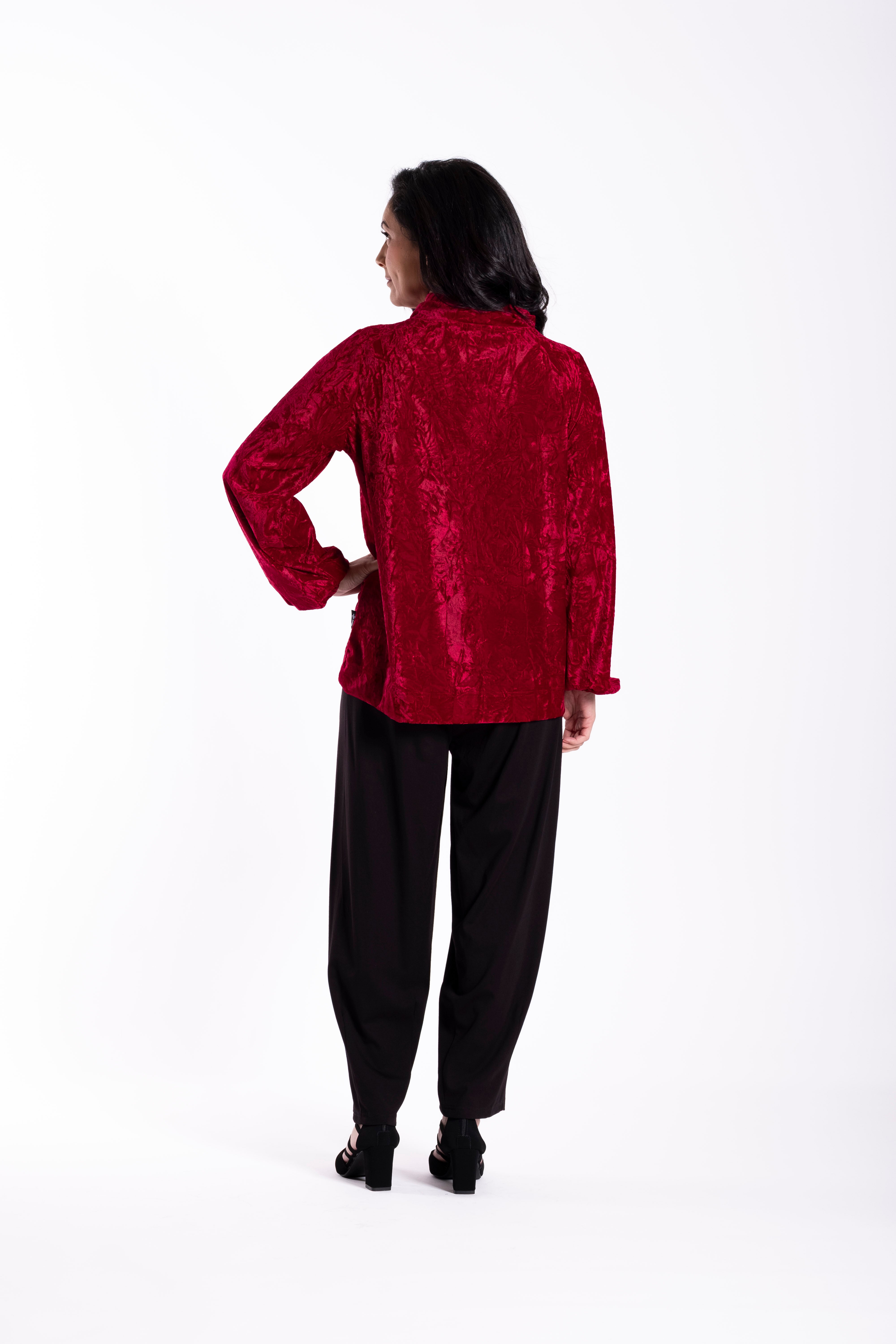 Drape Top Lux Crushed Wine Velvet