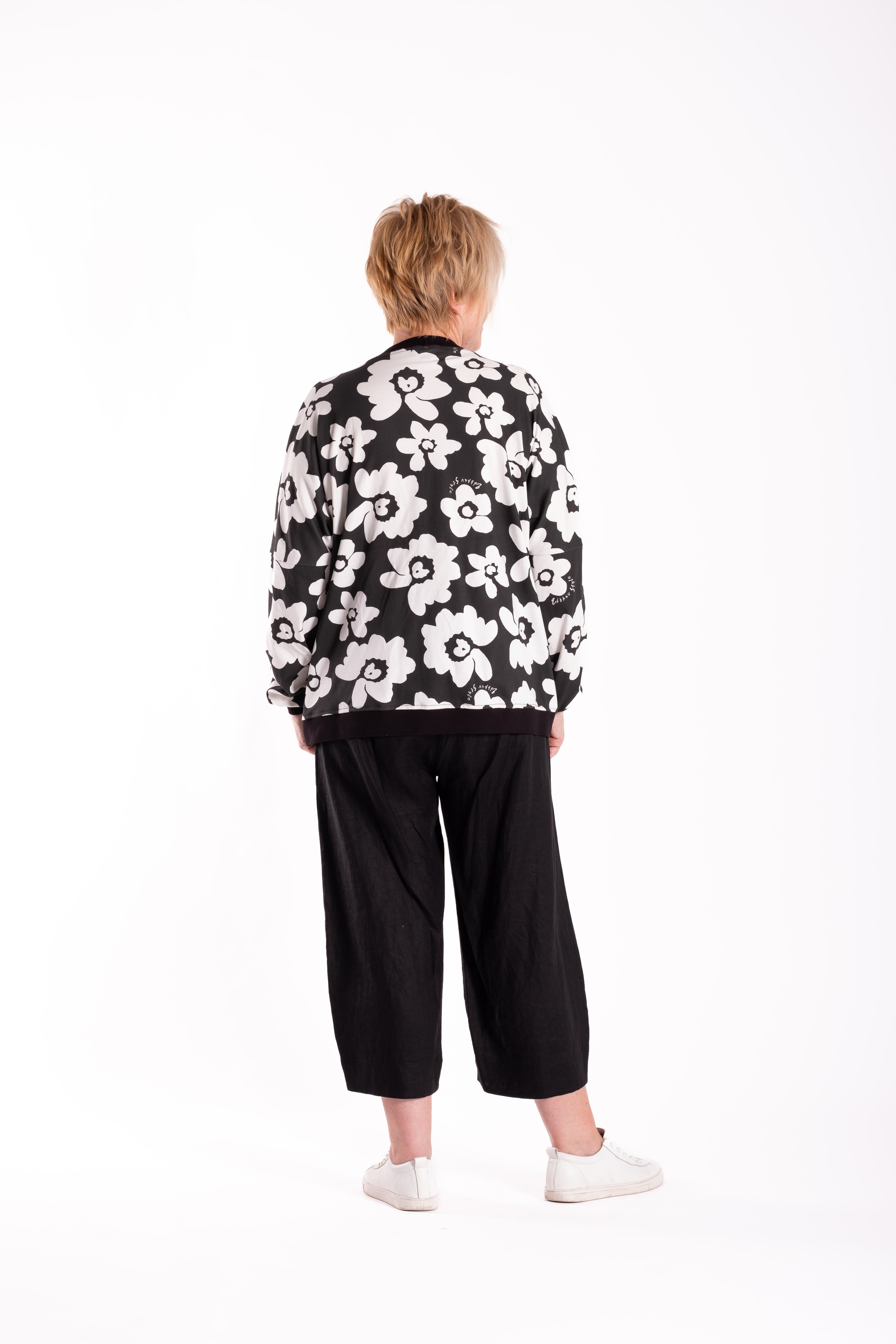 Sweatshirt Black & White Floral
