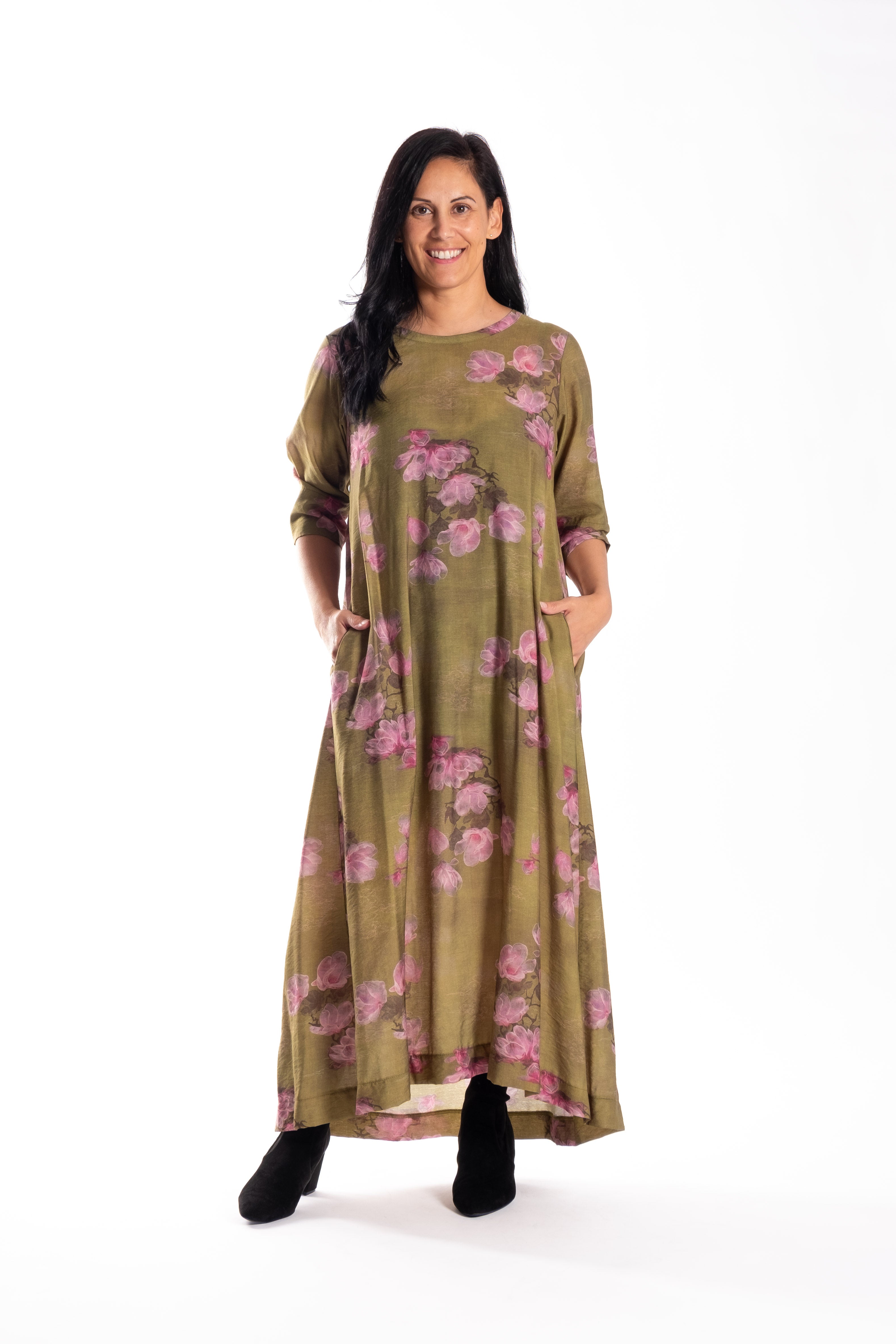 Pleat Back Dress Pink Magnolia