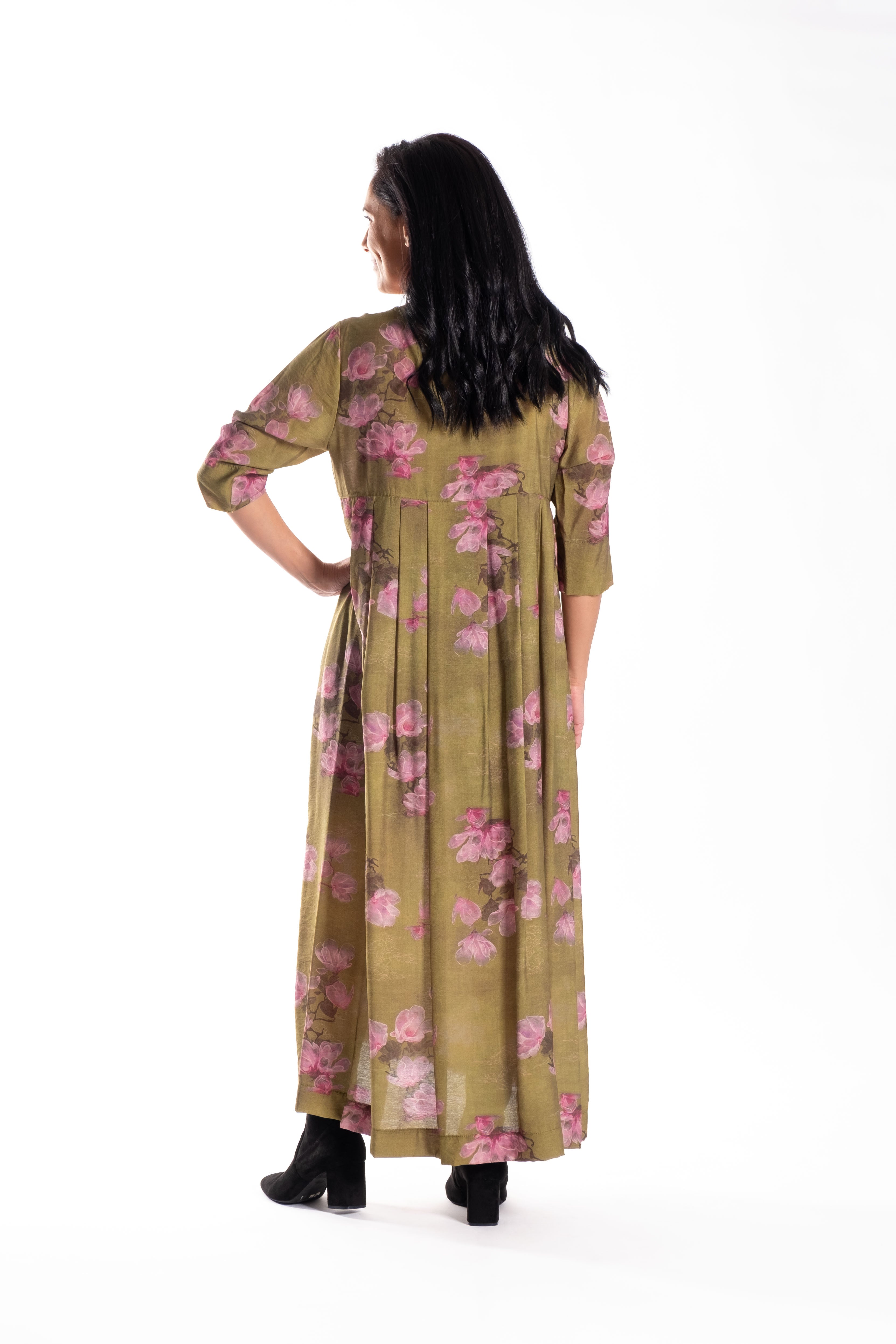 Pleat Back Dress Pink Magnolia
