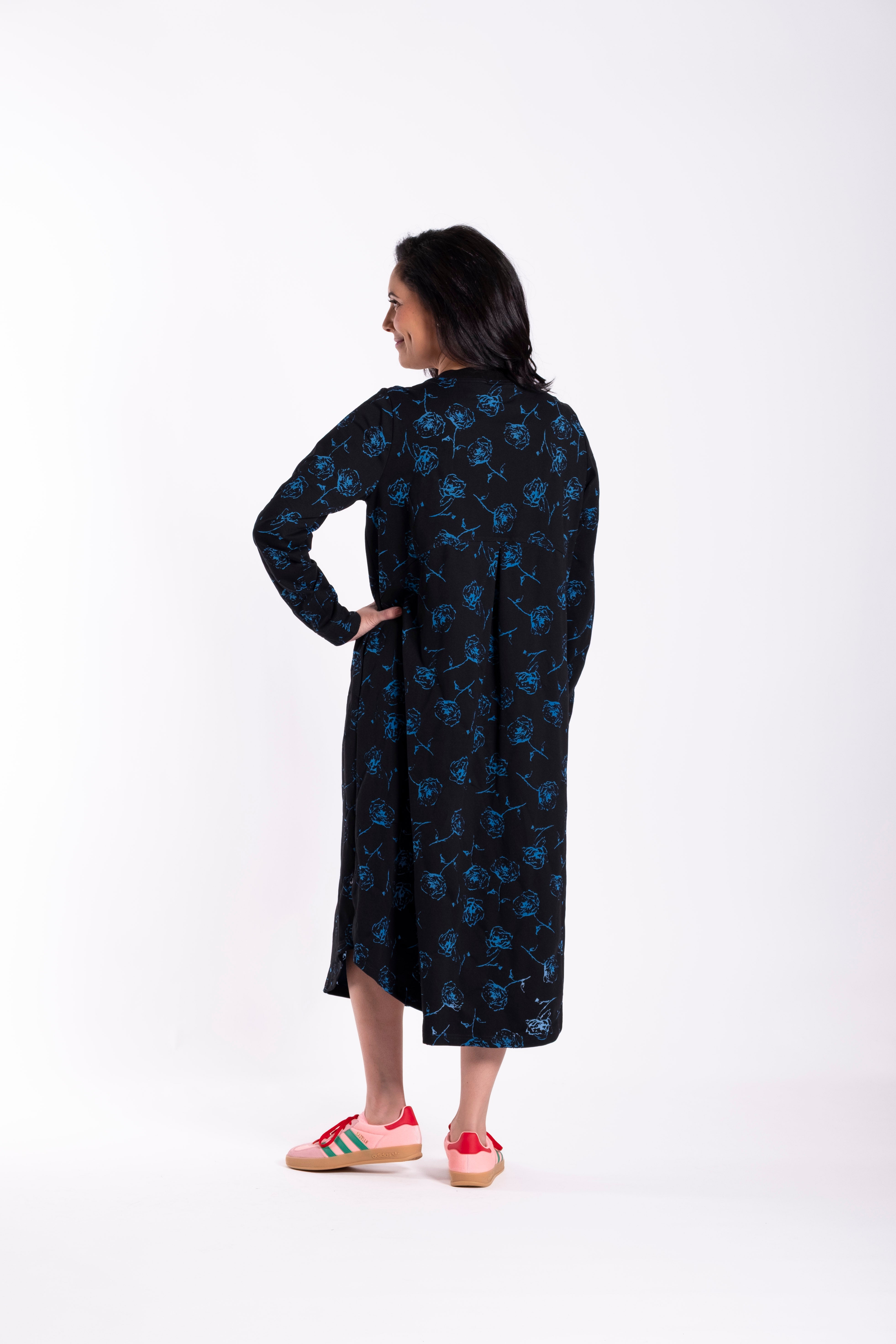 Simone Dress Blue Roses