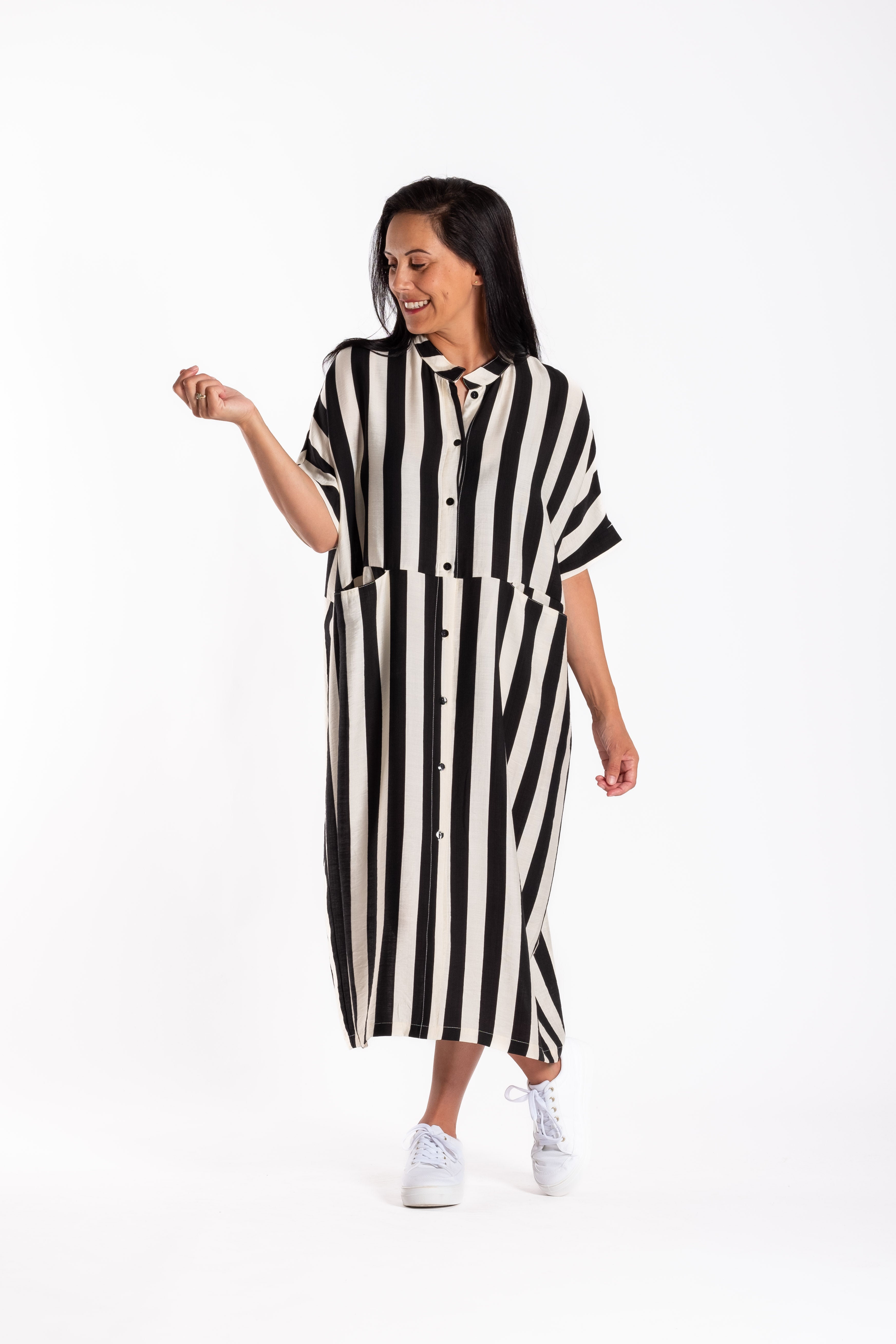 Jayde Dress Black Stripe