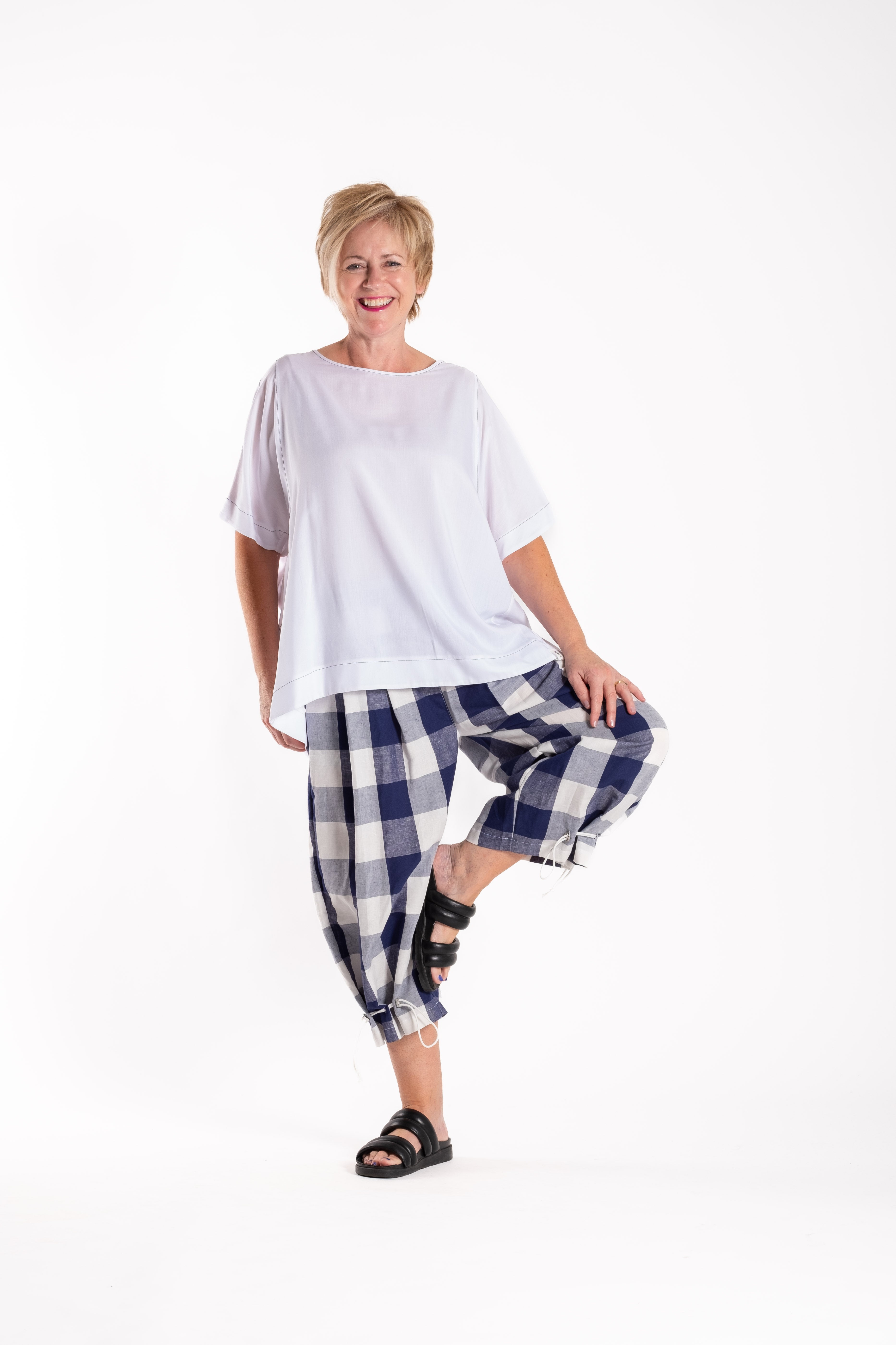 Rio Shorts Blue Chq (Long Version)