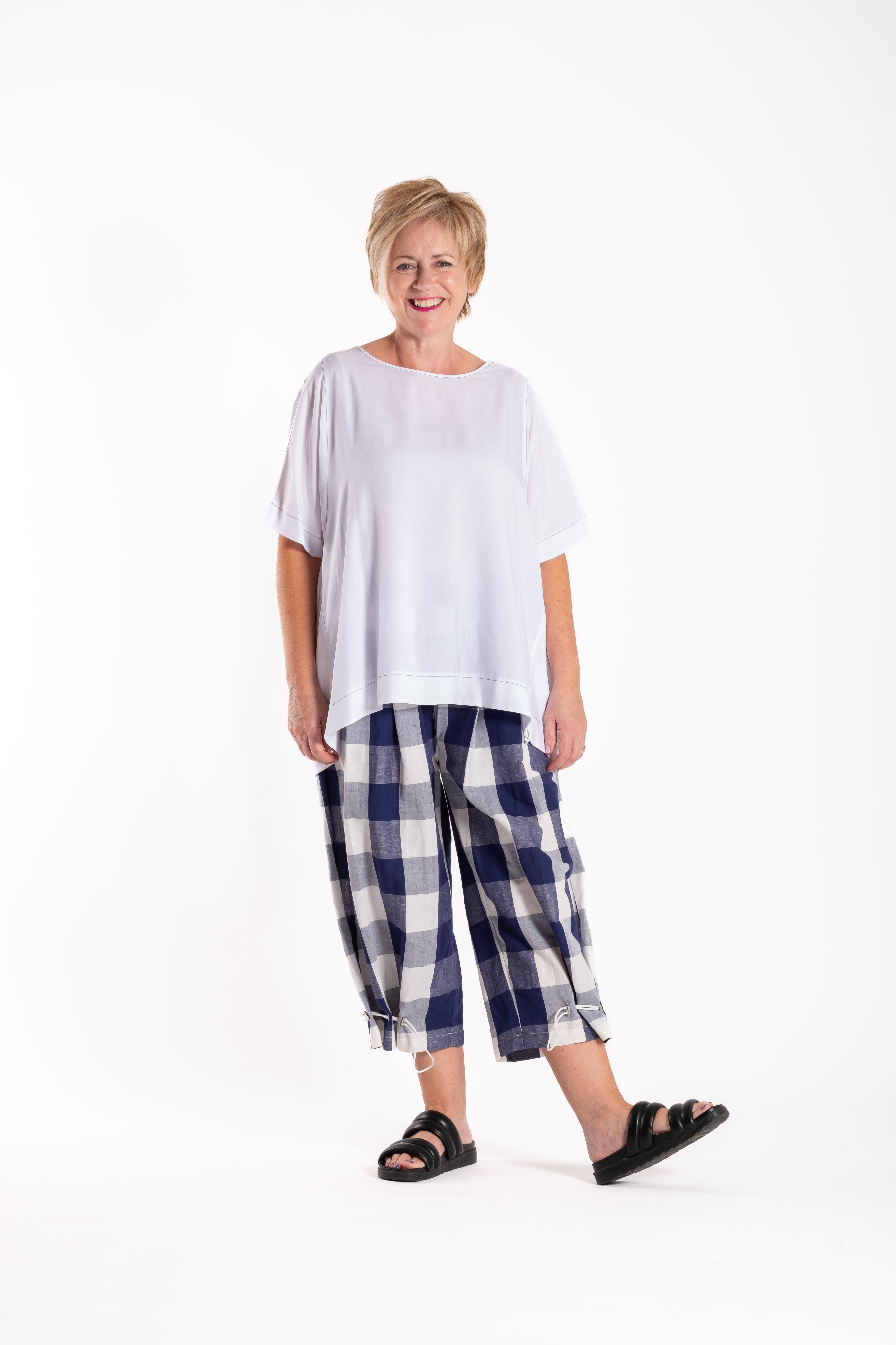 Rio Shorts Blue Chq (Long Version)