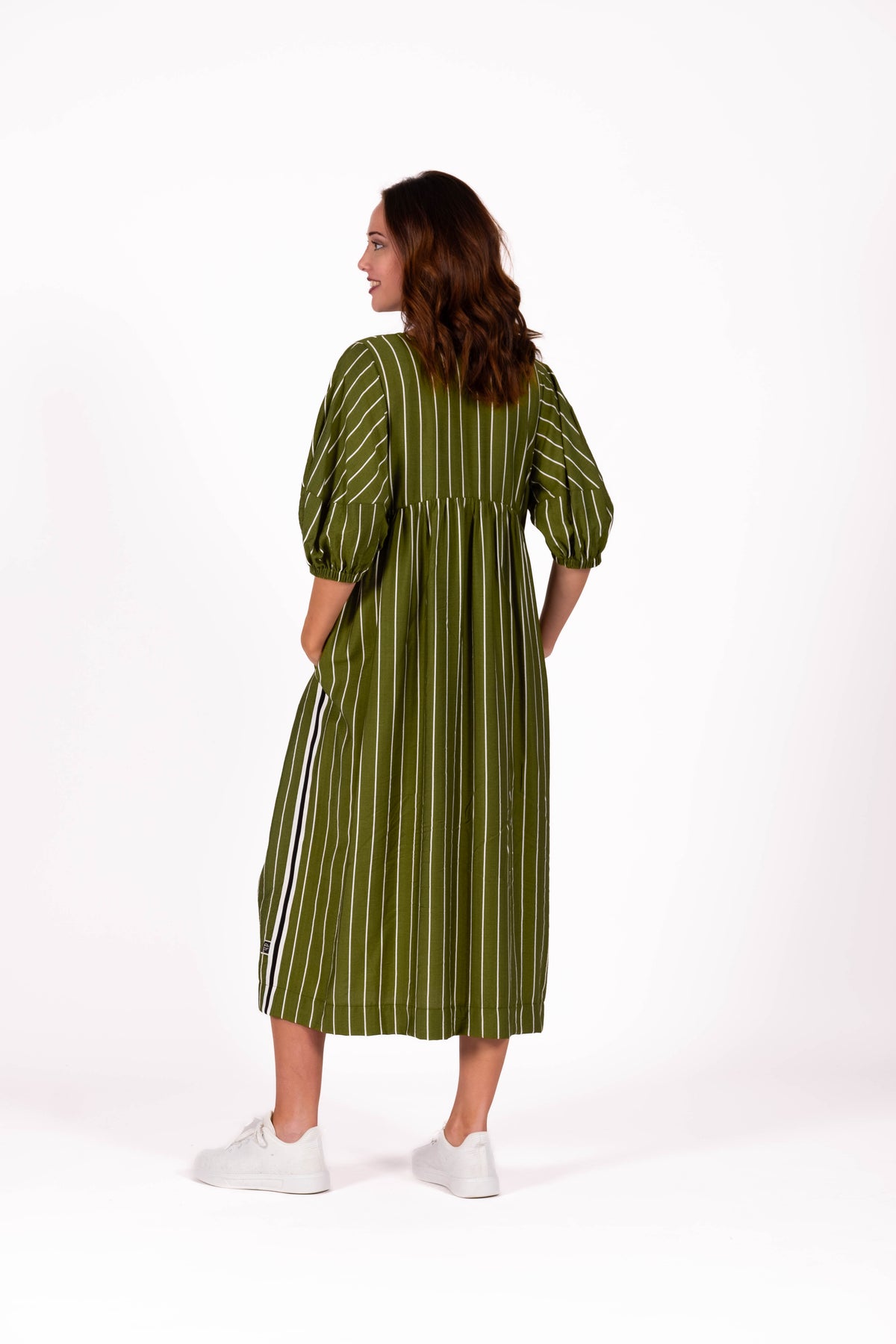 Brie Dress Linear Olive