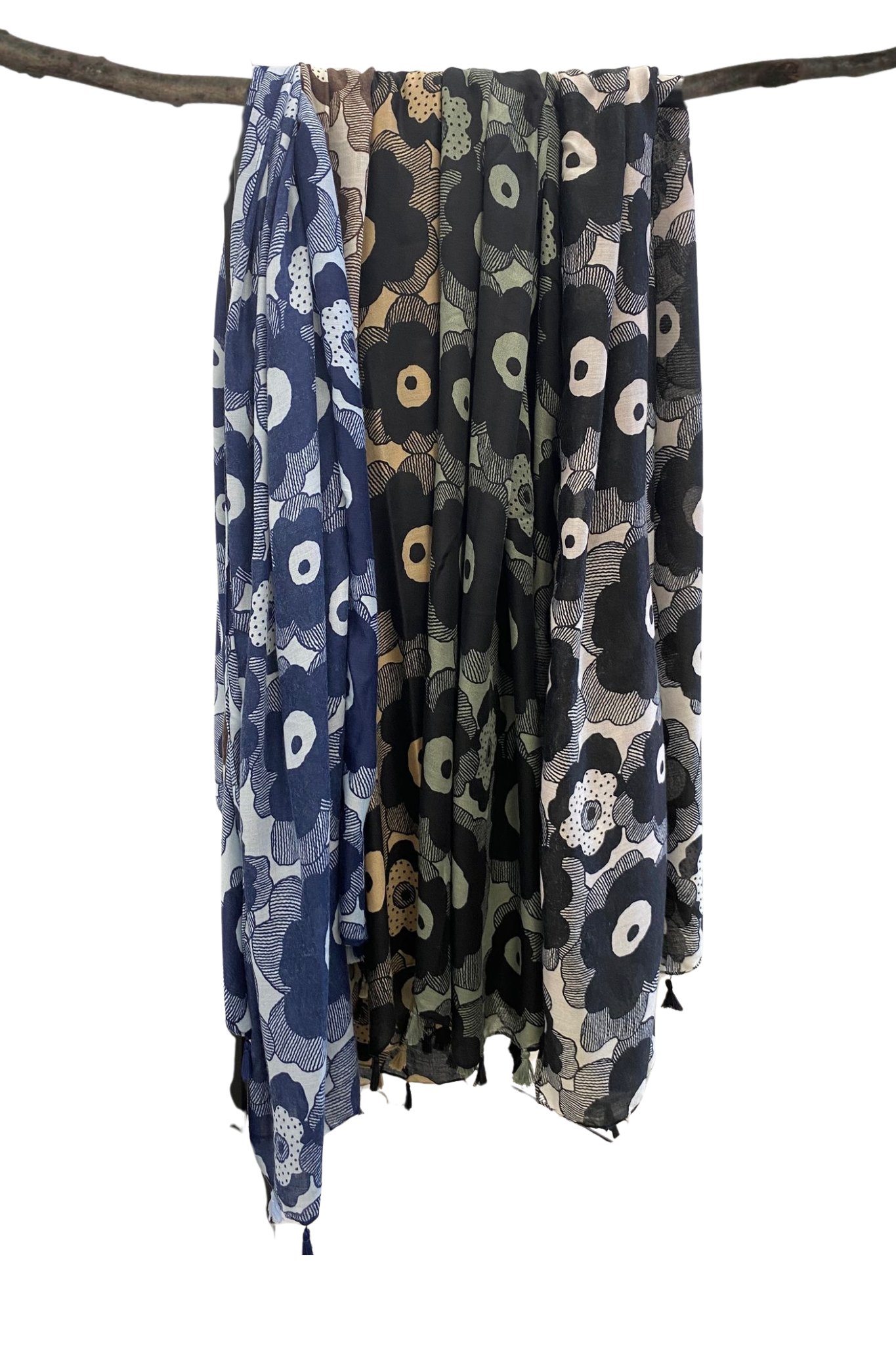 Cream/Black Petal Parade Scarf