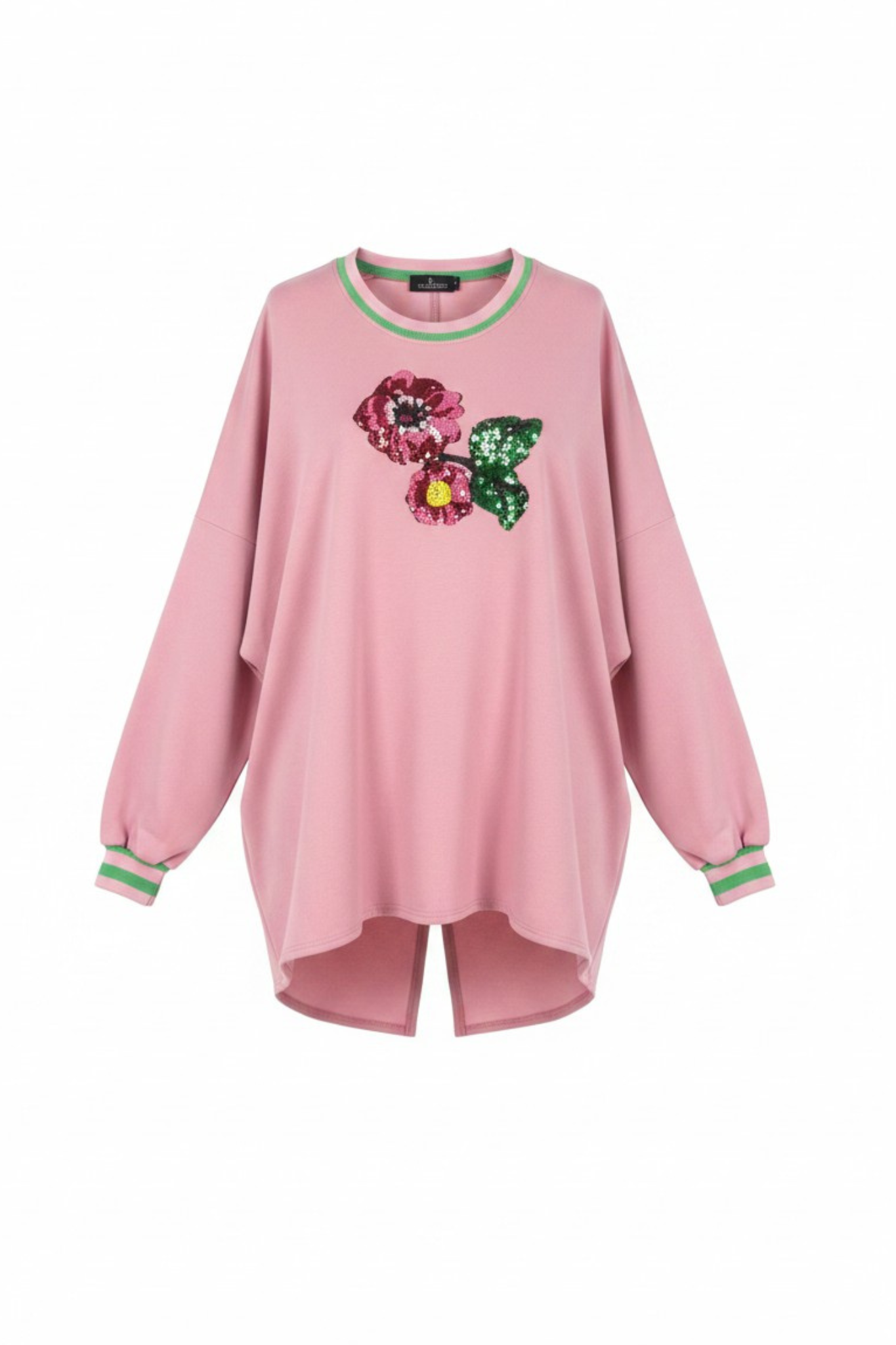 Relaxed Sweatshirt Blush Pink with Sequin Flower