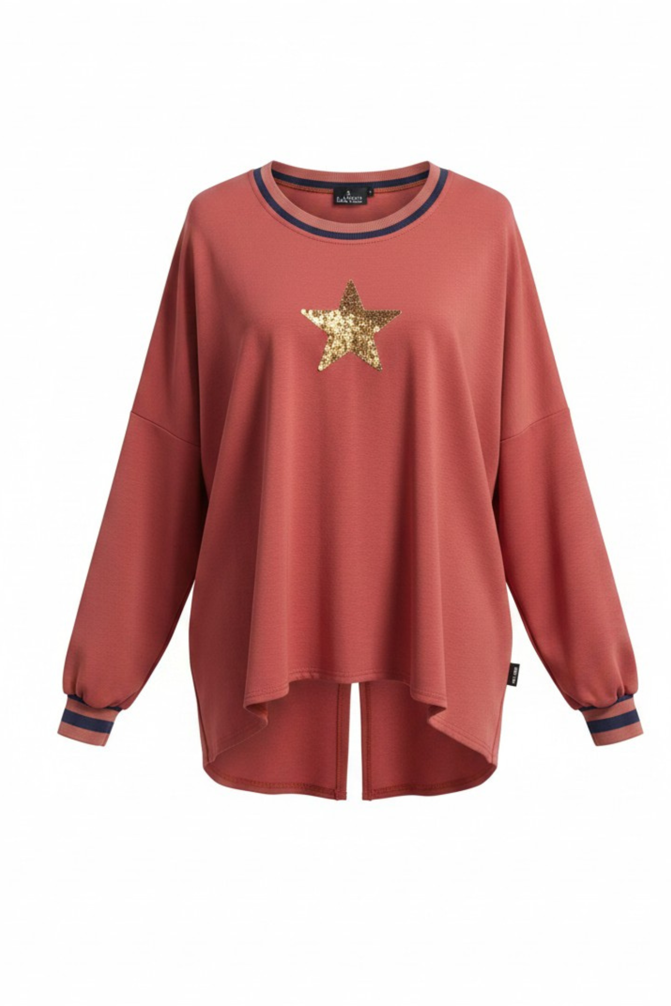 Relaxed Sweatshirt Terracotta Rose with Sequin Star