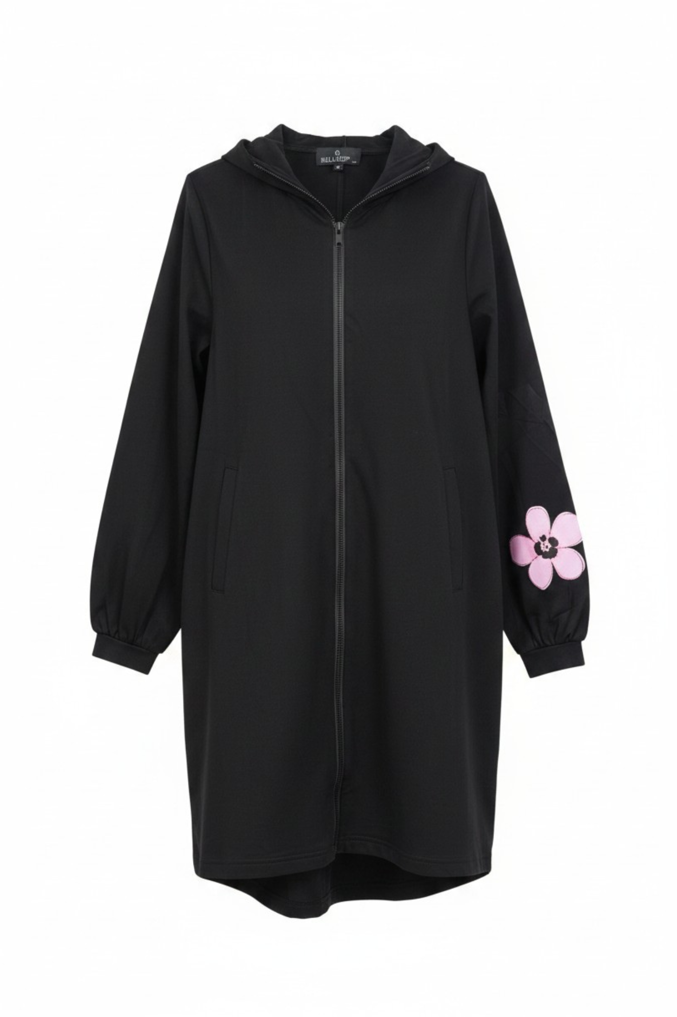 No Apologies Black Zip Up Jacket "Pink It"