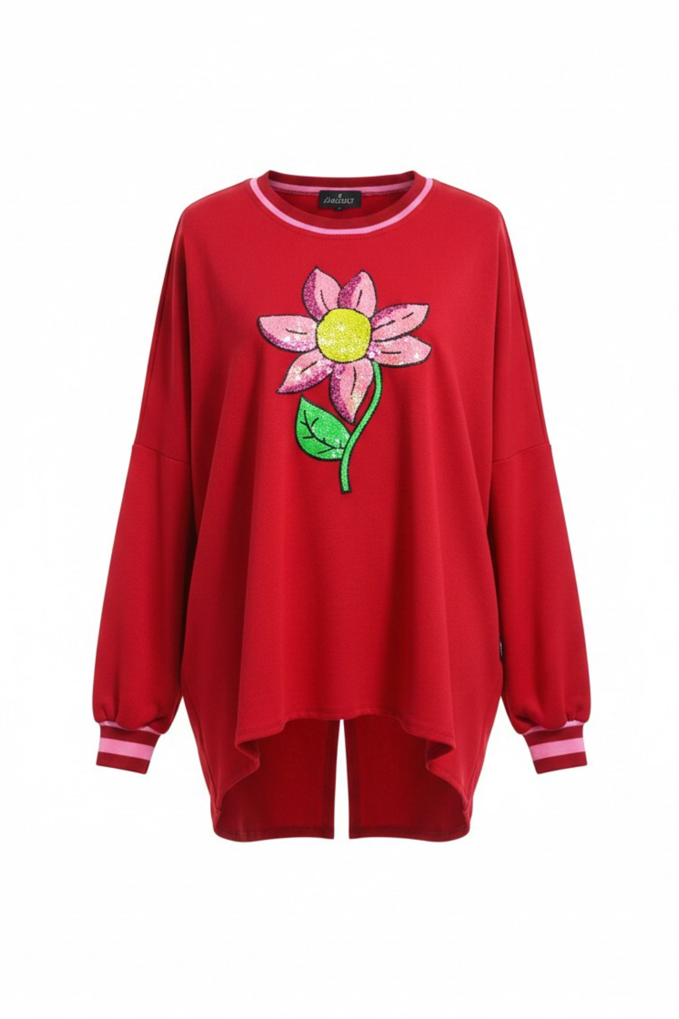 Relaxed Sweatshirt Red Flower