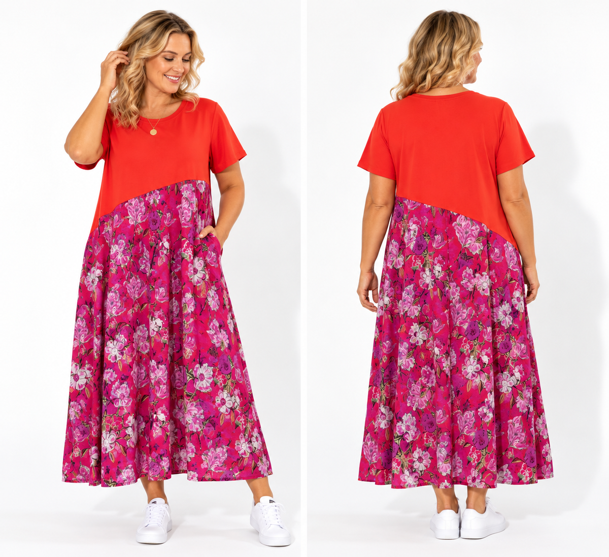 Brinley Dress Orange & Floral