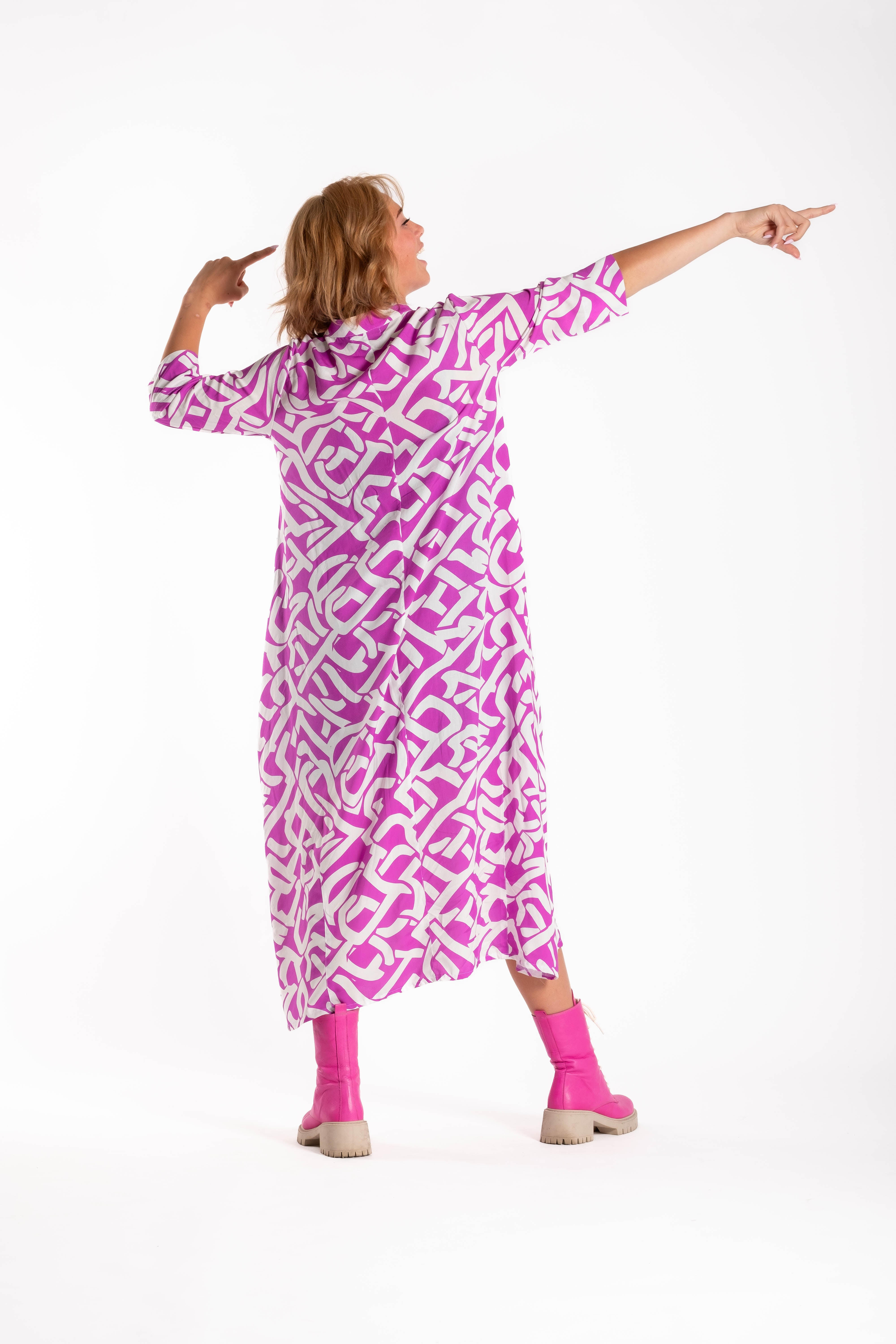 French Me Dress Grape Scribble