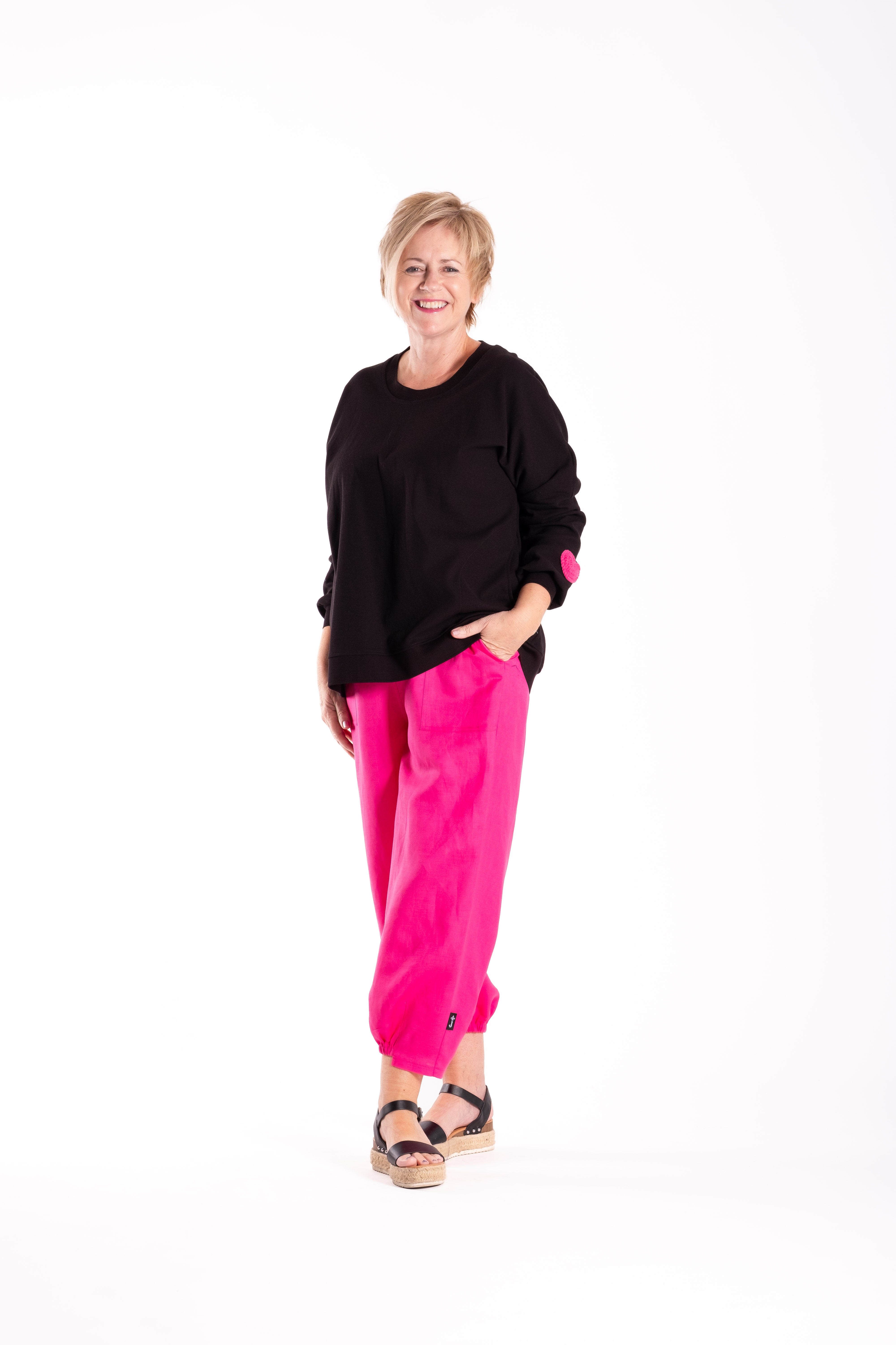 Sweatshirt Black with Pink Bows