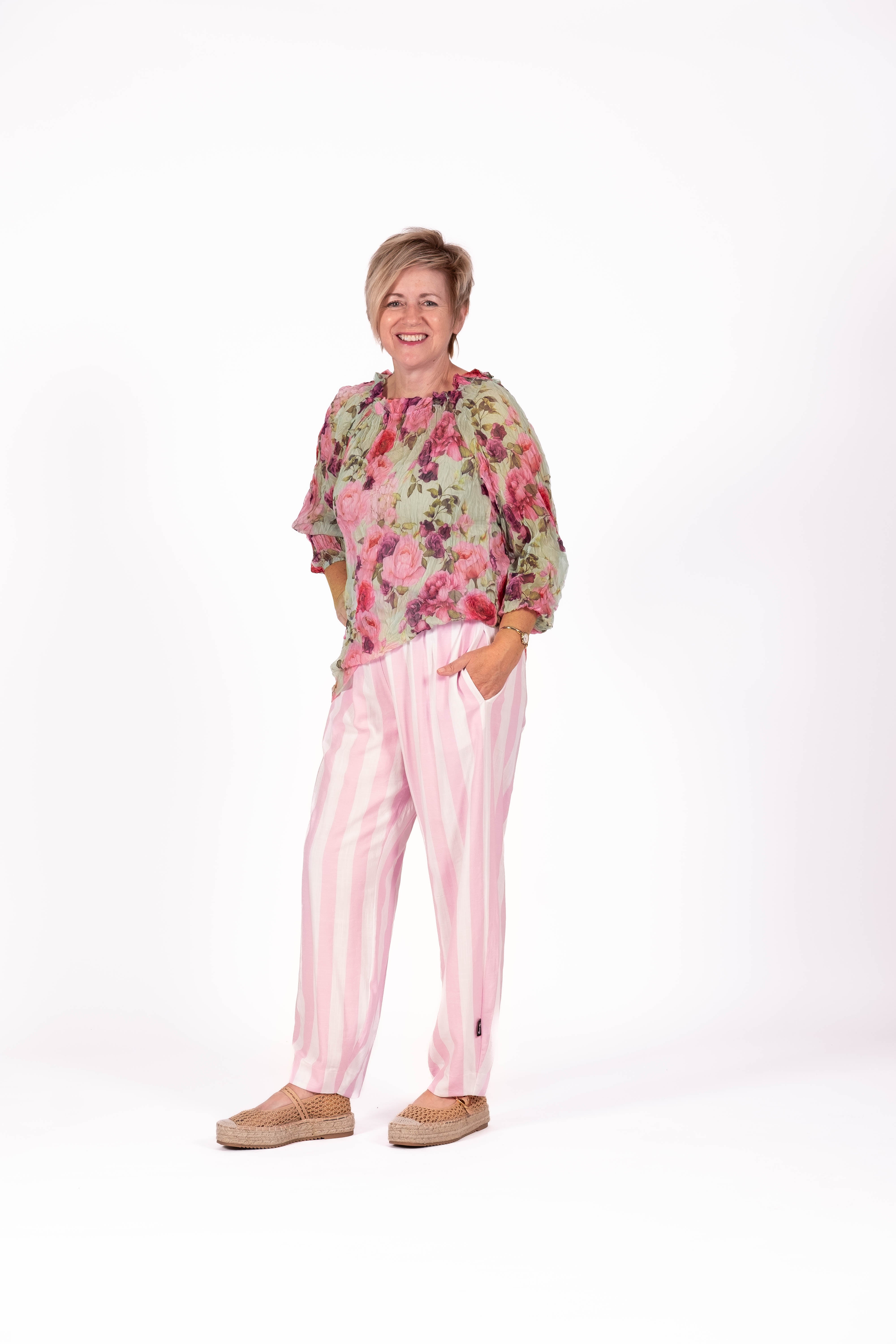 Arabella Top Watercolour Rose