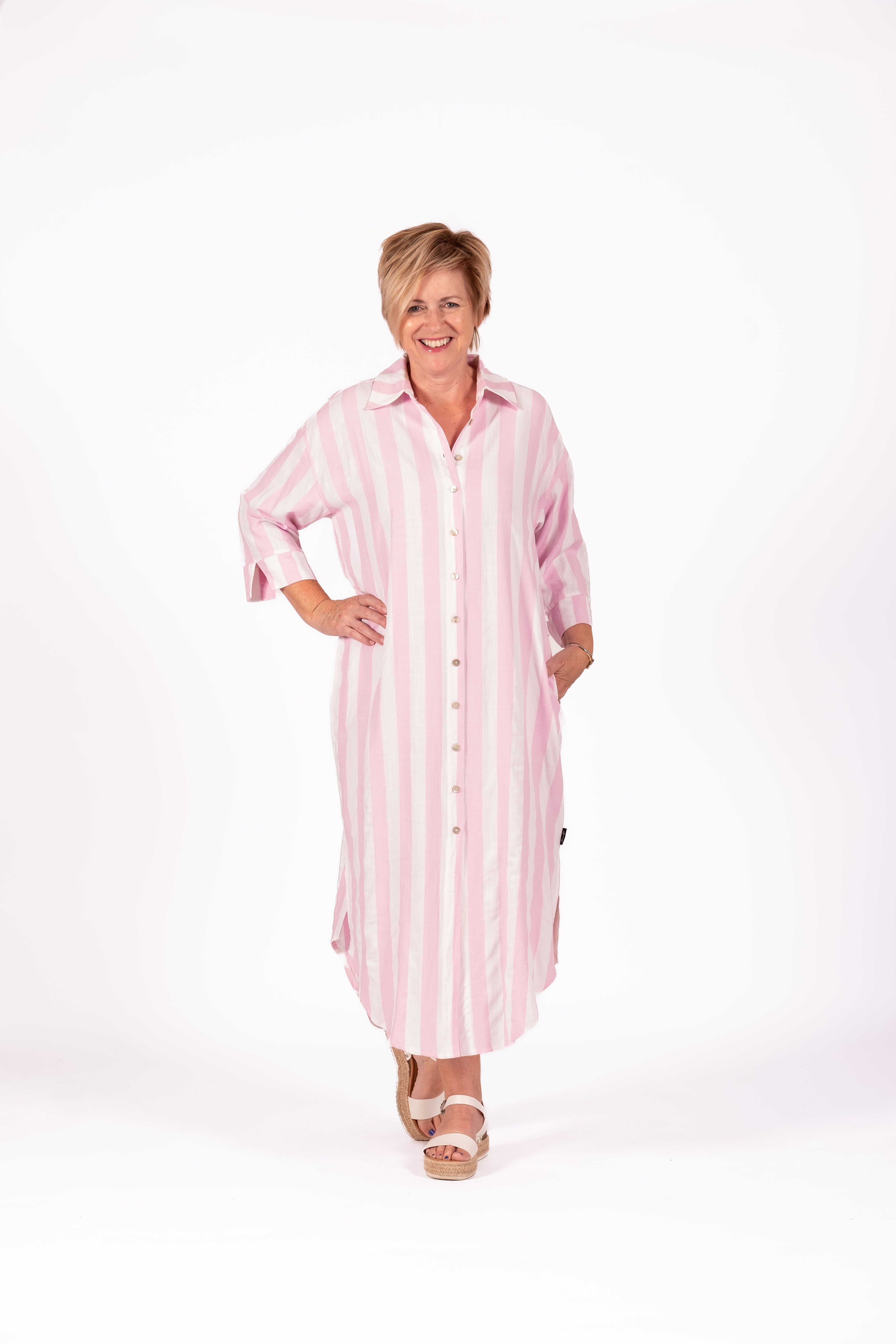 Long Shirt Dress Sundae Stripe