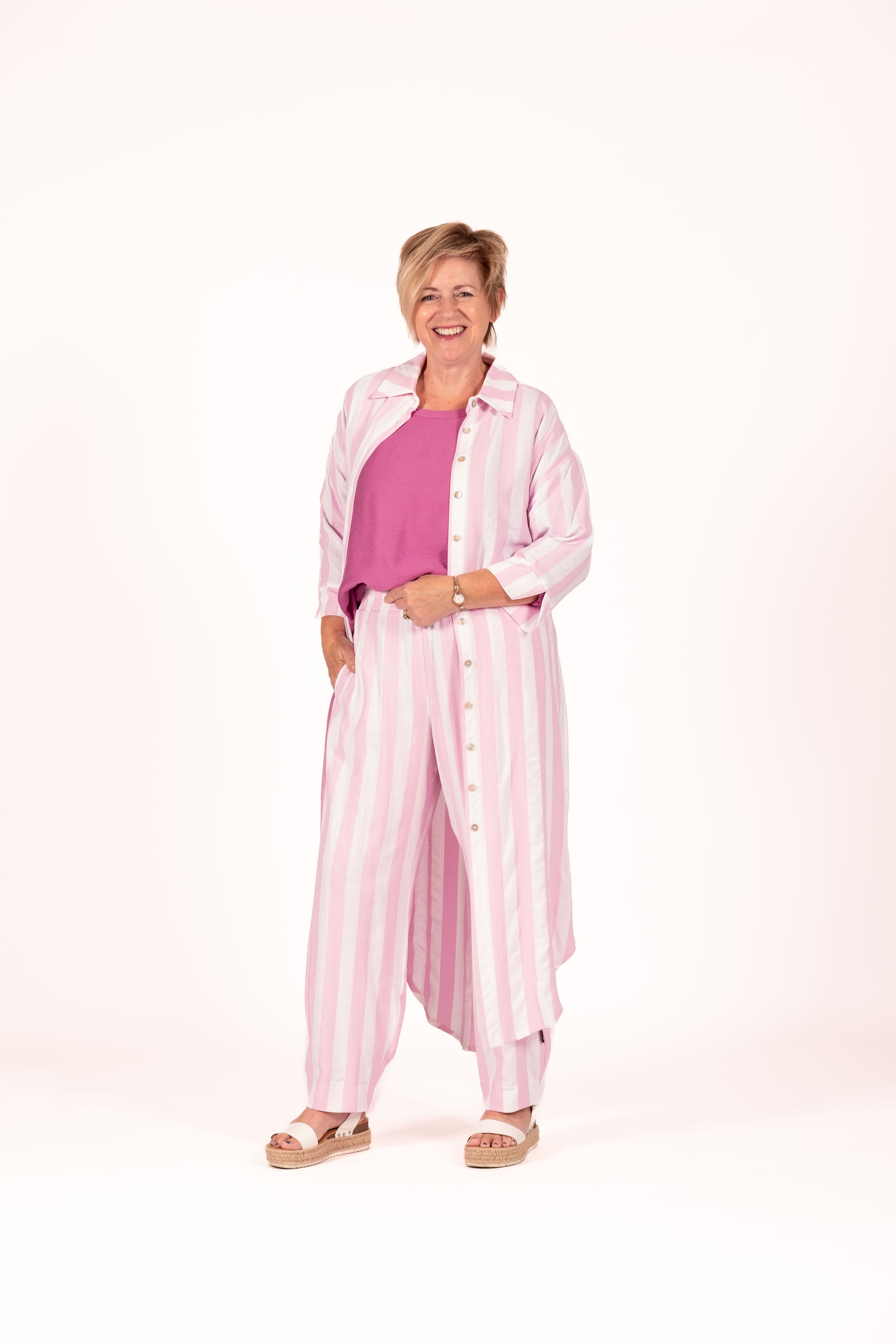 Long Shirt Dress Sundae Stripe