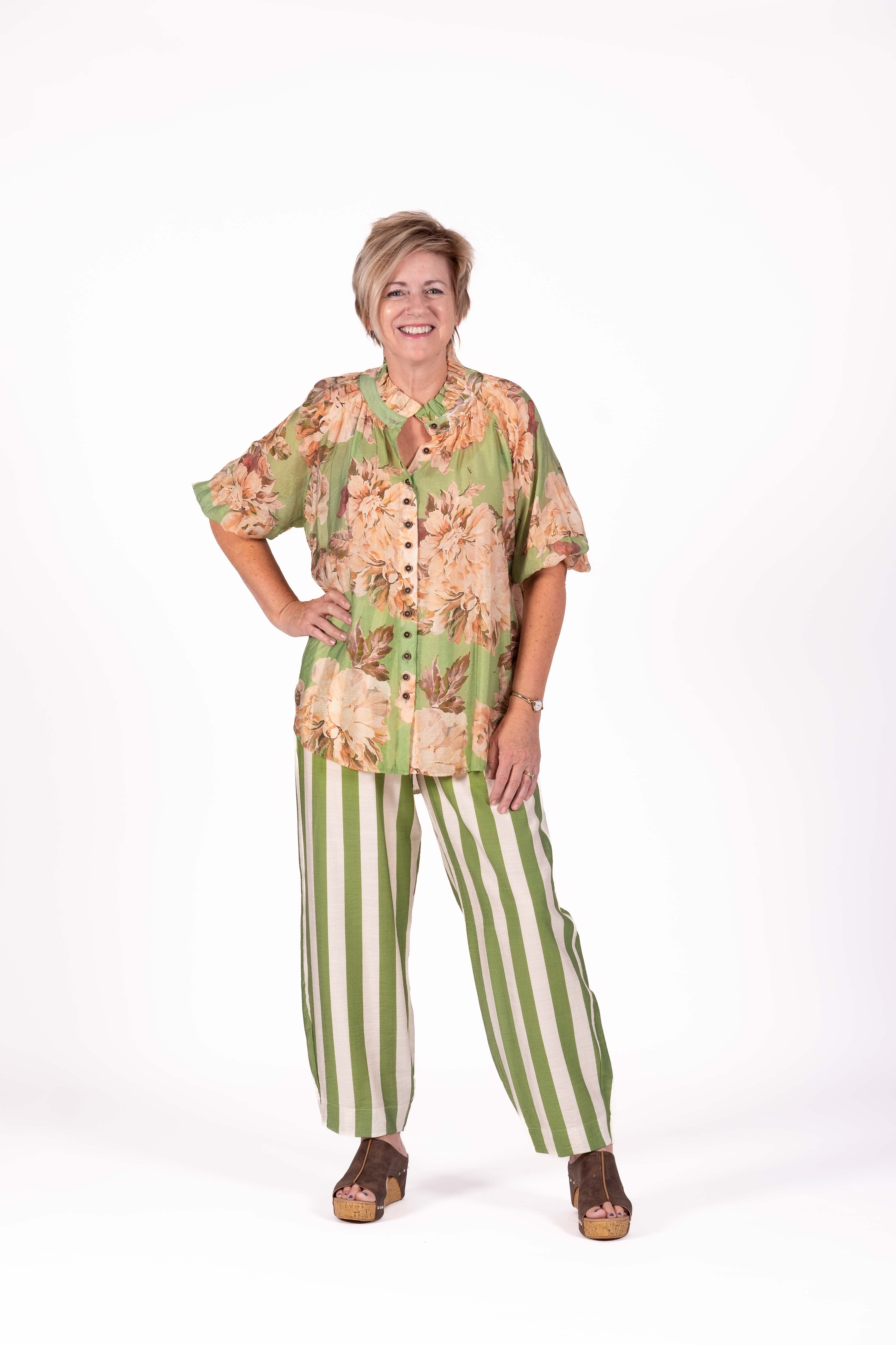 Twilight Pants Lime Stripe