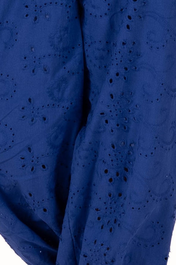 Stitch Pants Cobalt Embroidery