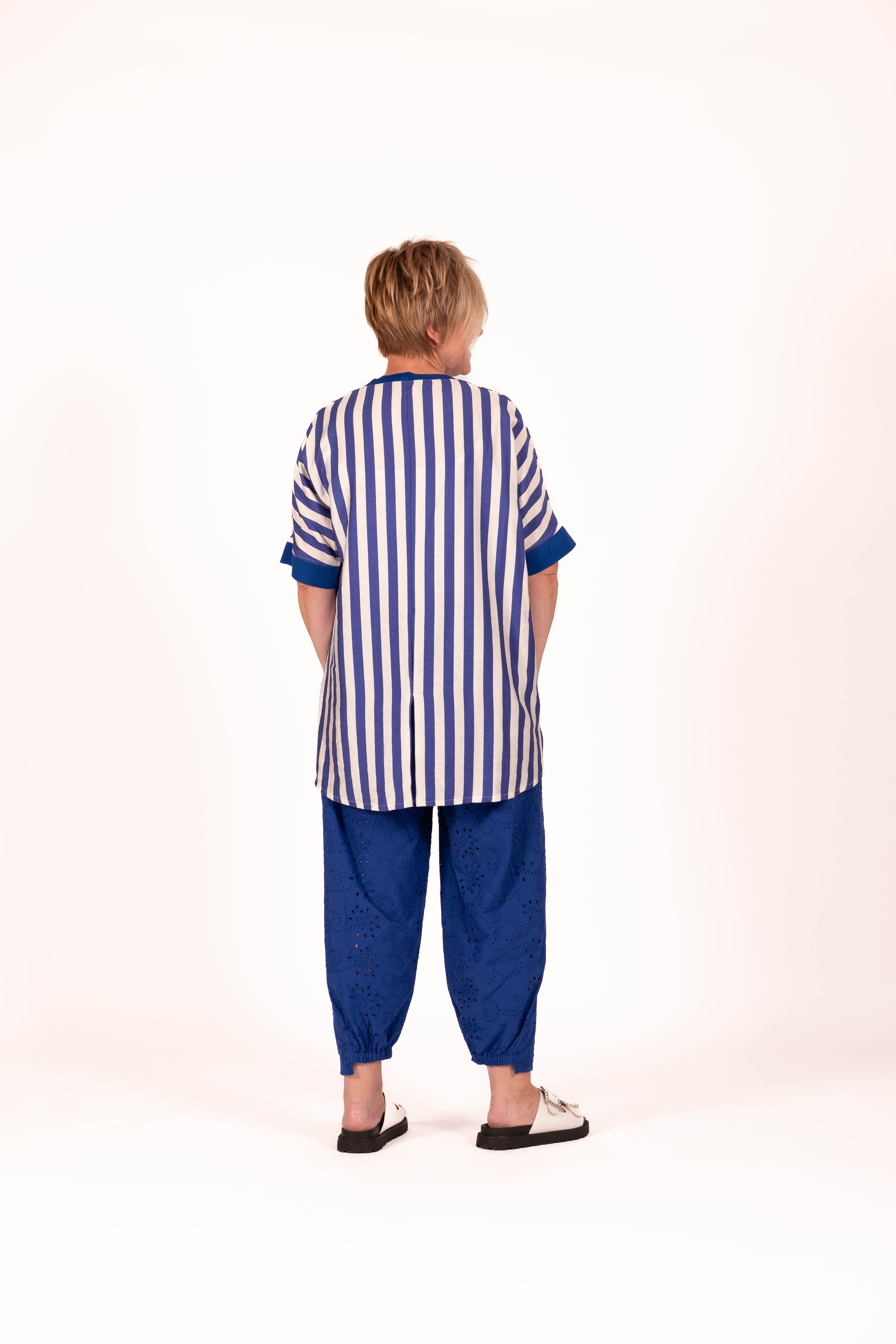 Stitch Pants Cobalt Embroidery