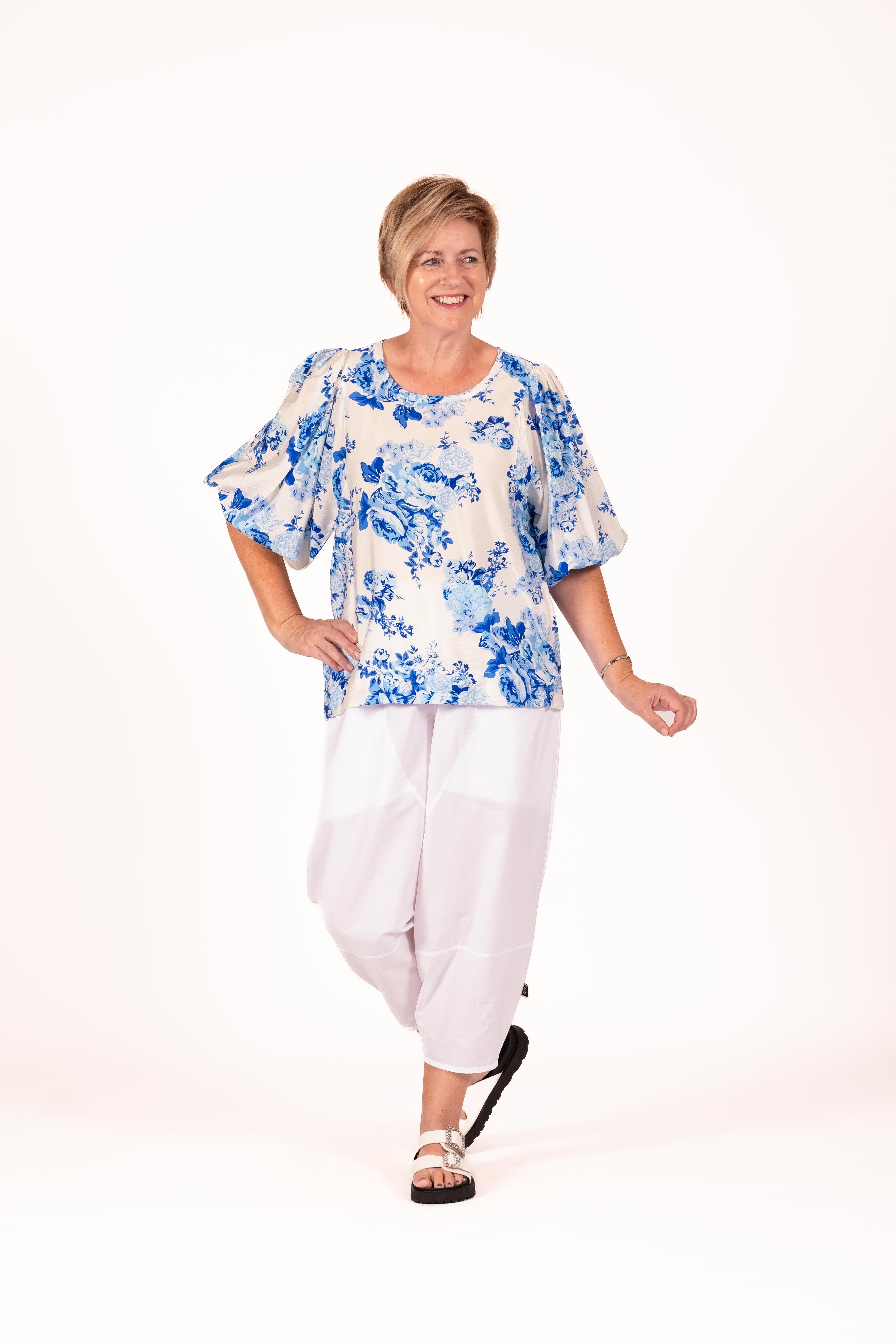 Façade Top Floral Crush Blue