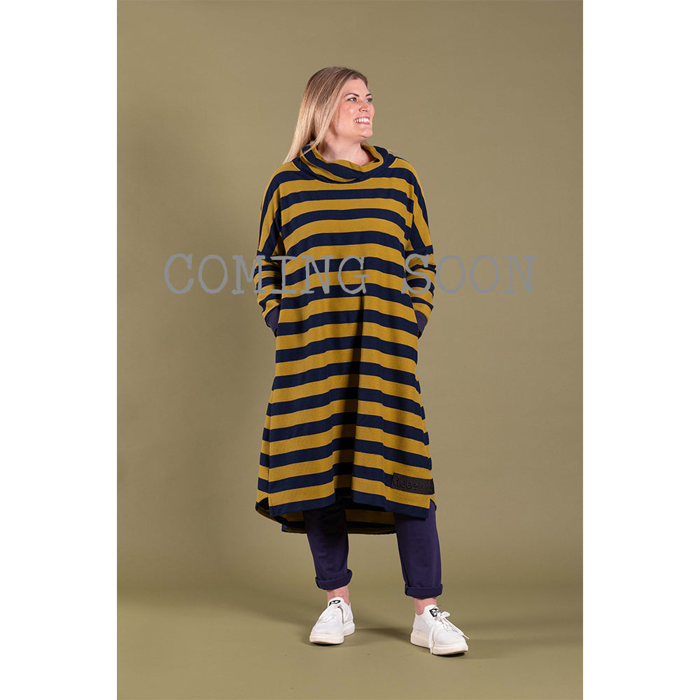 Hoodie Dress Wasabi Stripe