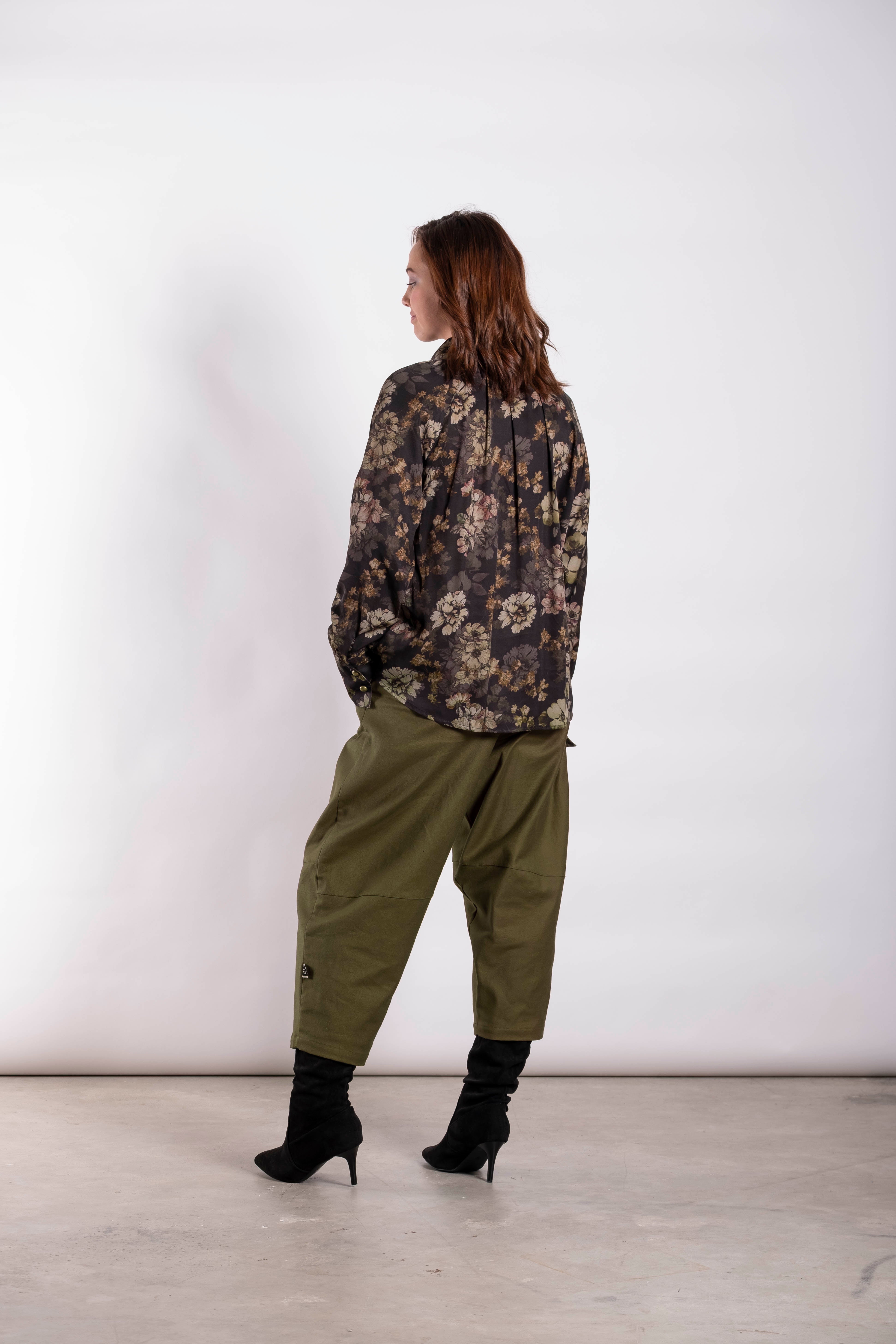 High Neck Blouse Antique Meadow