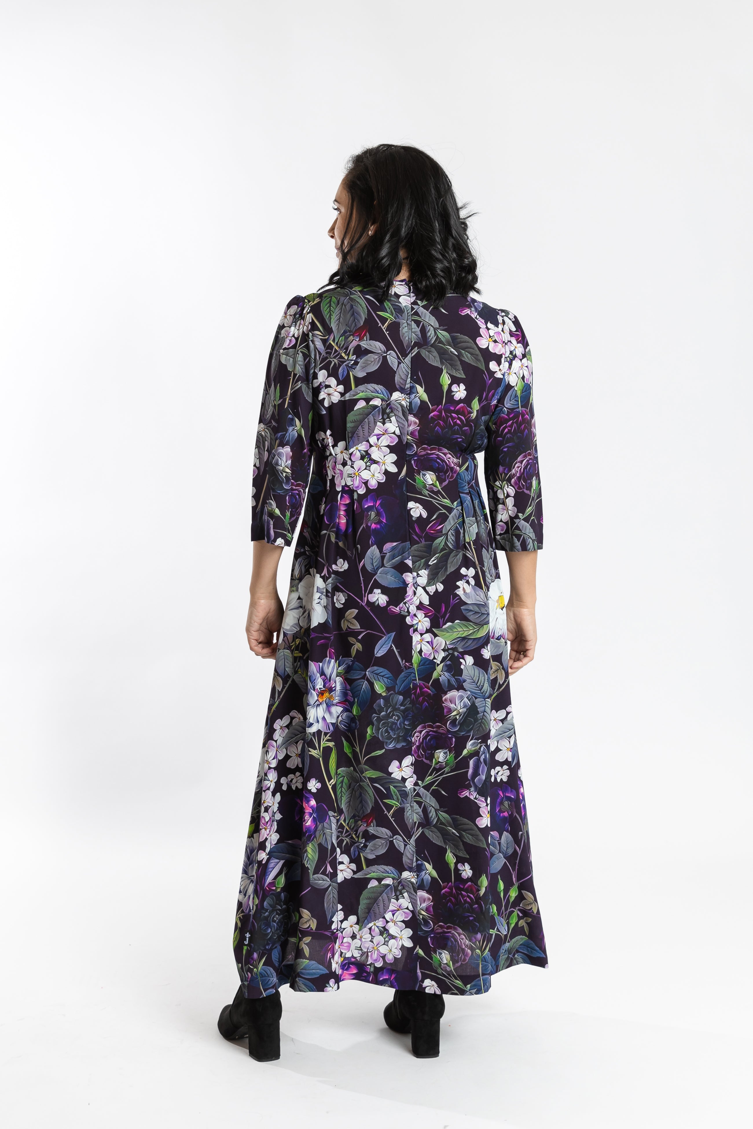 Pleated Dress Blooming Purple