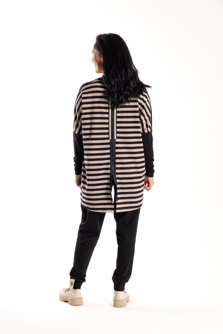Relaxed Top Taupe Stripe