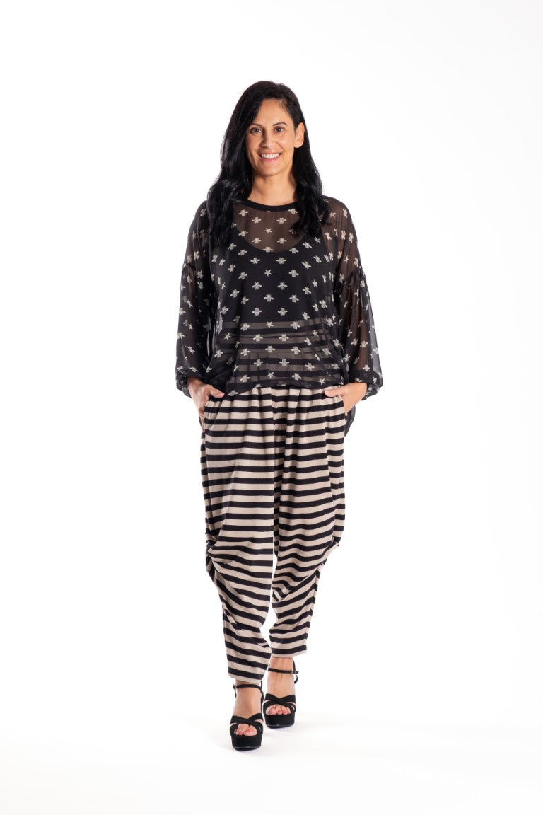 Knot Pants Taupe Stripe
