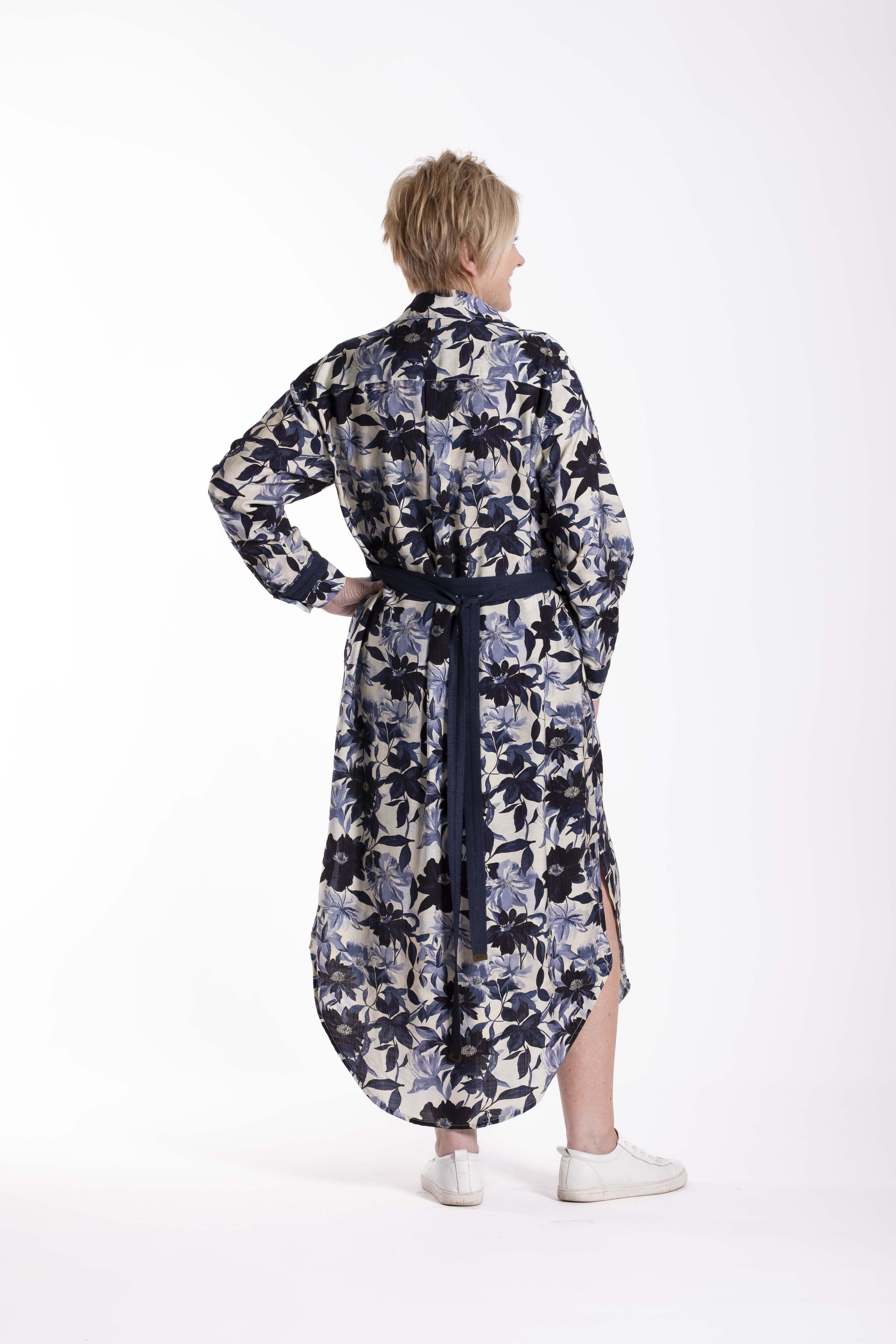 Long Shirt Dress Midnight Porcelain